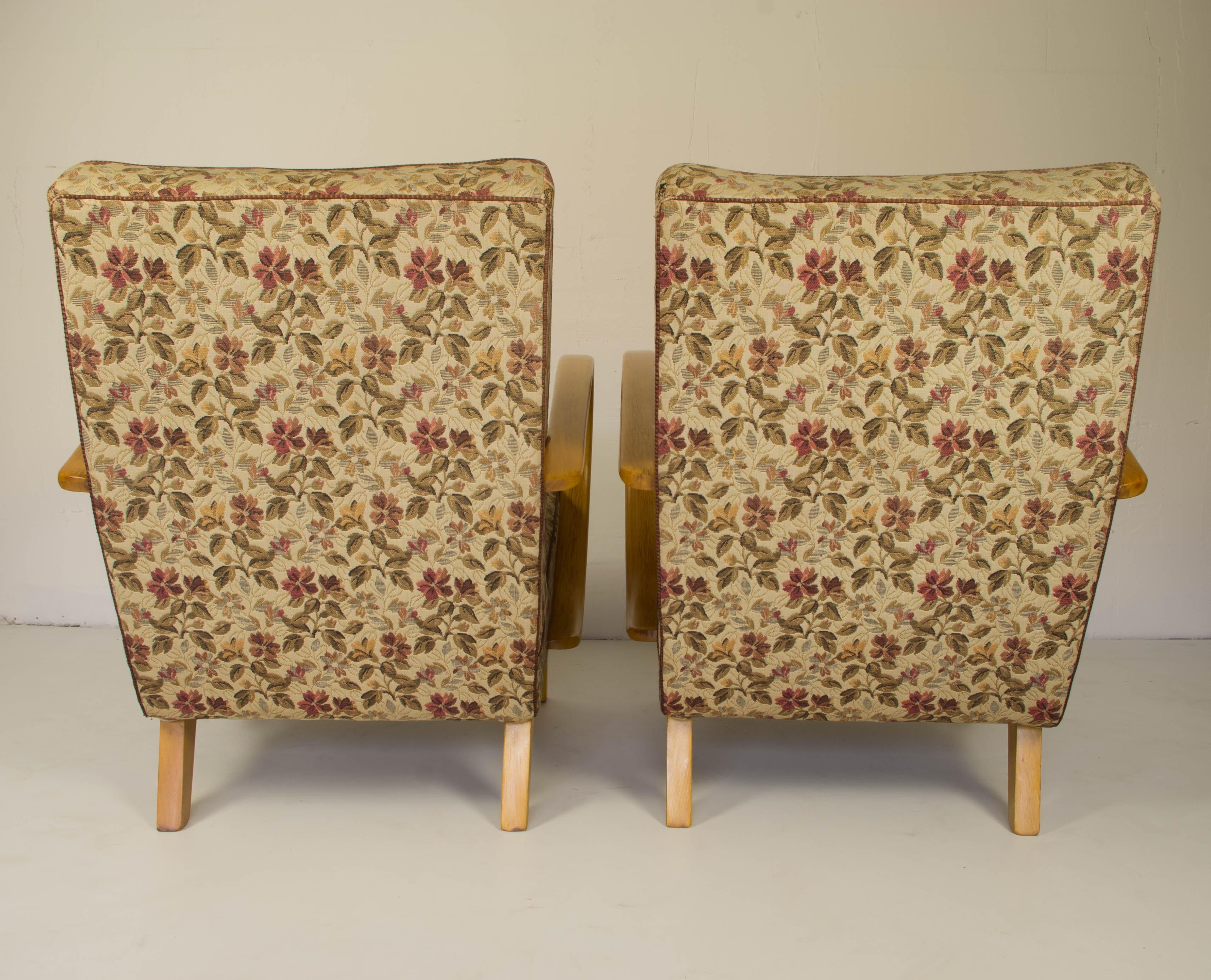 Armchairs by Jindrich Halabala, 1950s, Set of Two 1