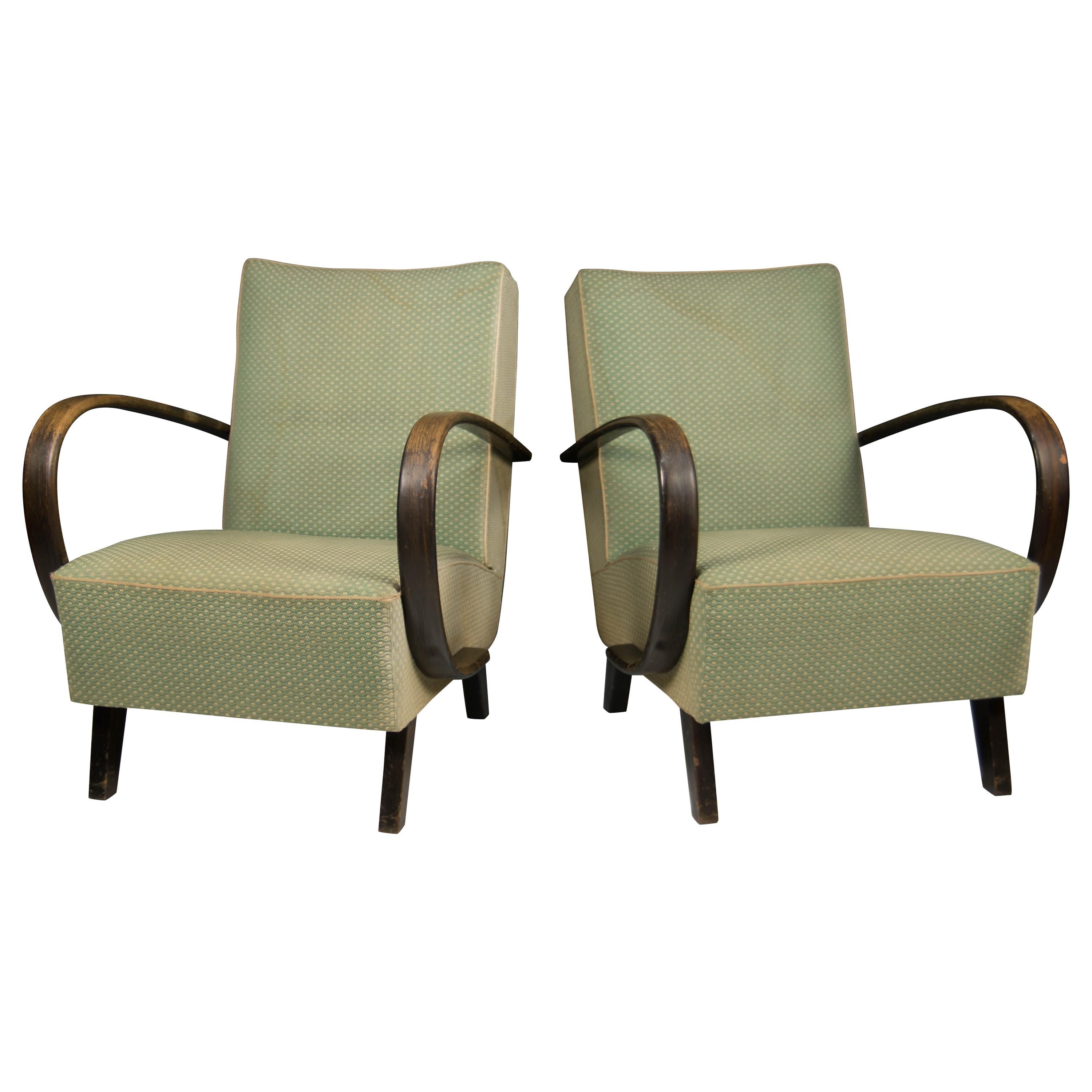 Armchairs by Jindrich Halabala, 1950s, Set of Two