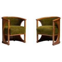 Armchairs by J&J Kohn in Chenille by Pierre Frey, Austria circa 1911