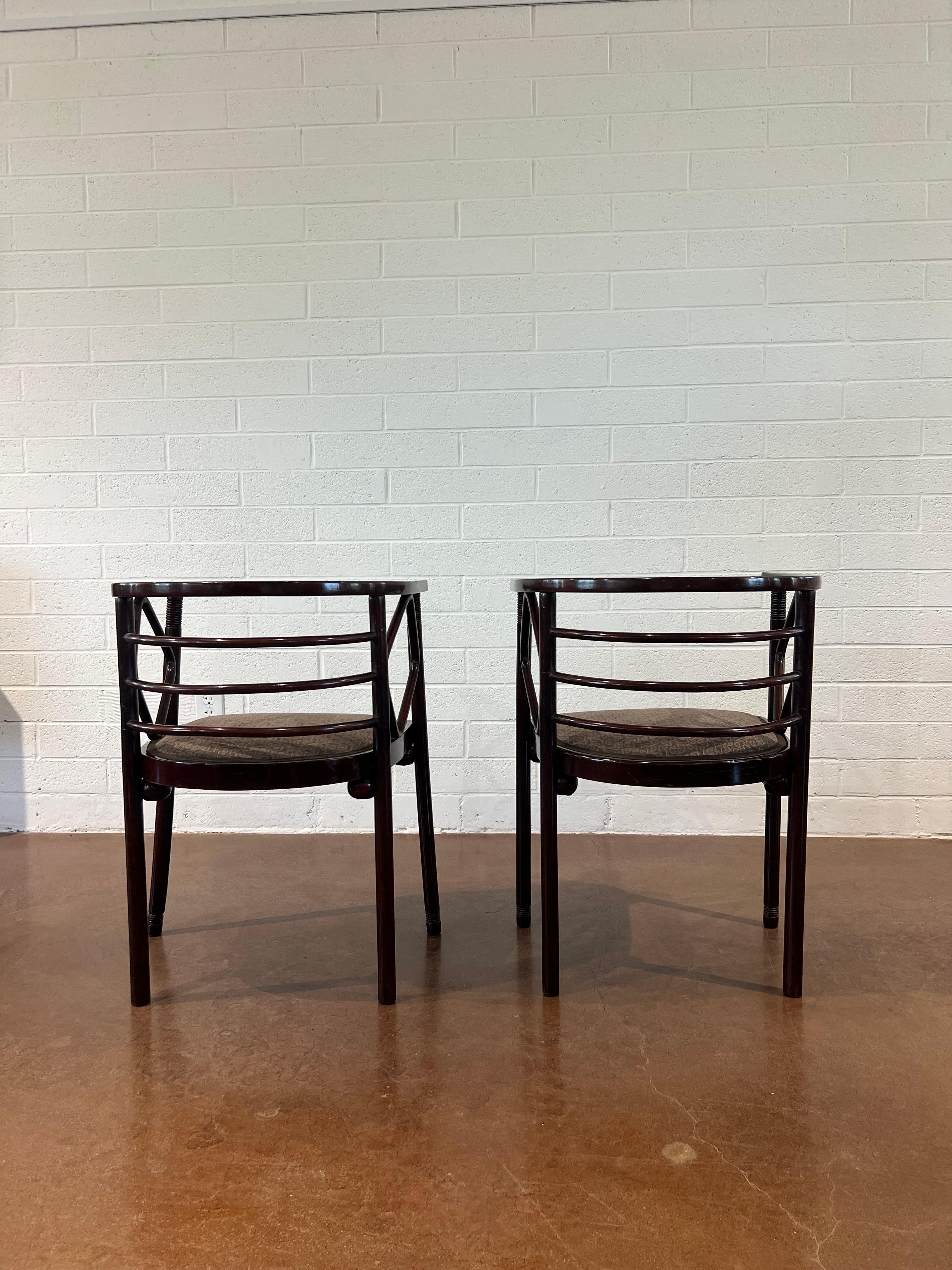 Sessel von Josef Hoffmann, 1890er Jahre, 2er-Set, Set (Österreichisch) im Angebot
