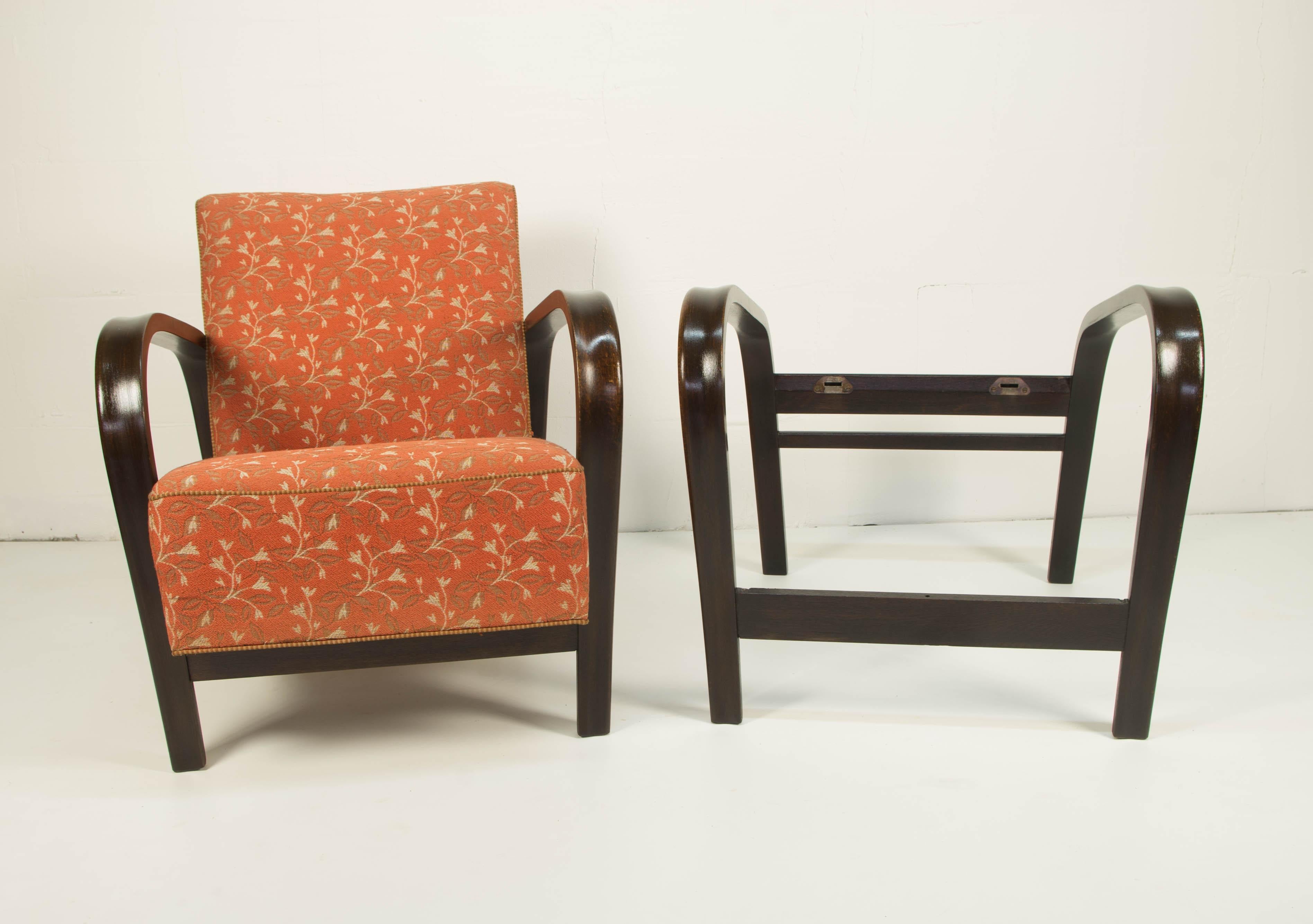 Mid-20th Century Armchairs by Kozelka a Kropacek, Set of Two, 1940s