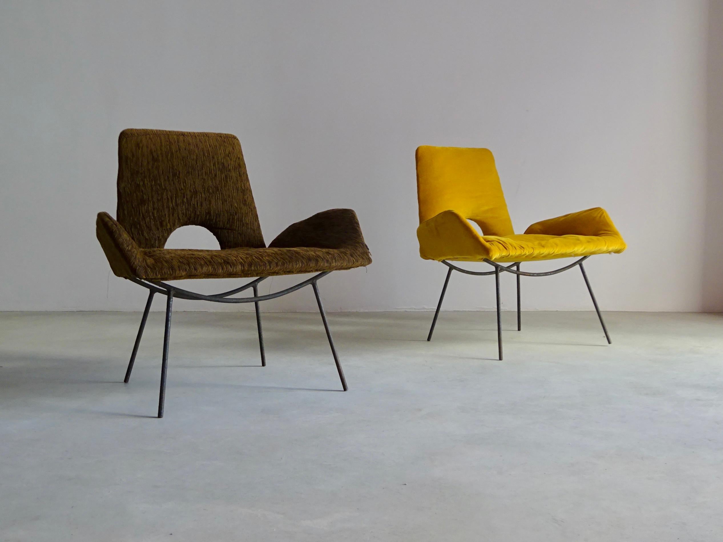 Mid-Century Modern Armchairs by Martin Eisler and Carlo Hauner, Brazil 1950s. For Sale