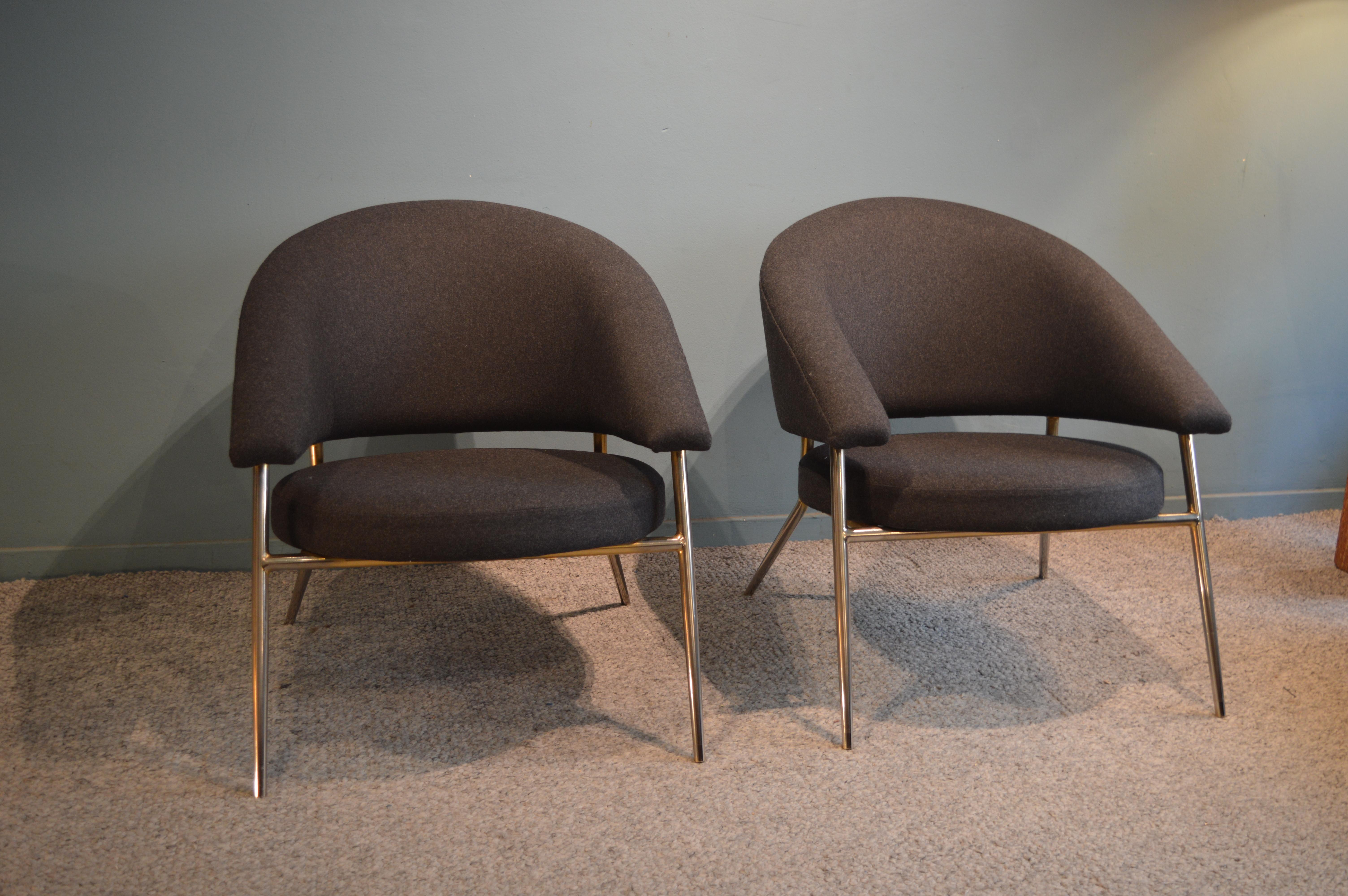 Mid-Century Modern Armchairs by Maurice Cabrol For Sale