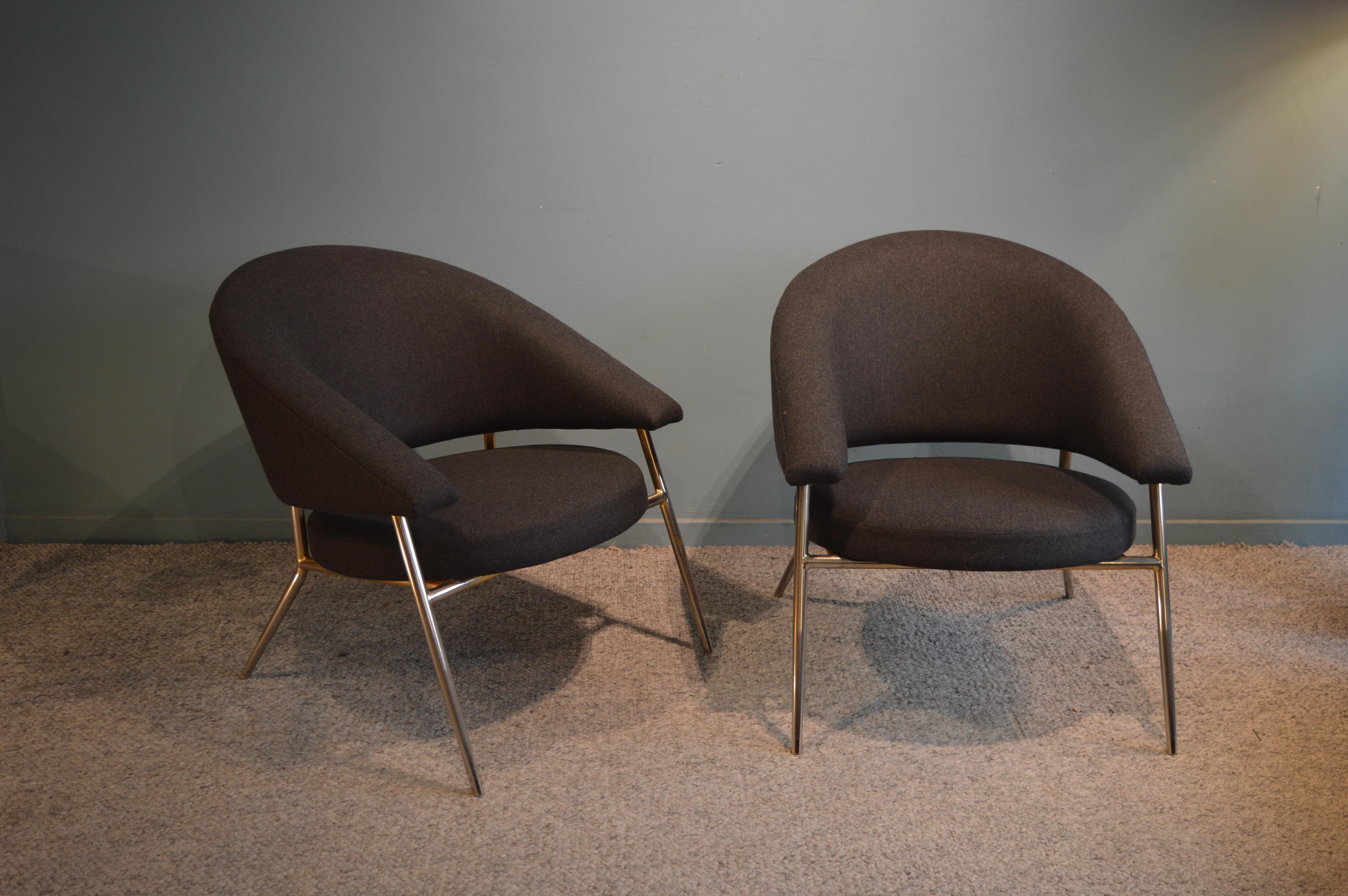 Steel Armchairs by Maurice Cabrol For Sale