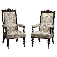 width of england in miles Armchairs by Miles
Edwards in Embroidered Linen, England circa 1835