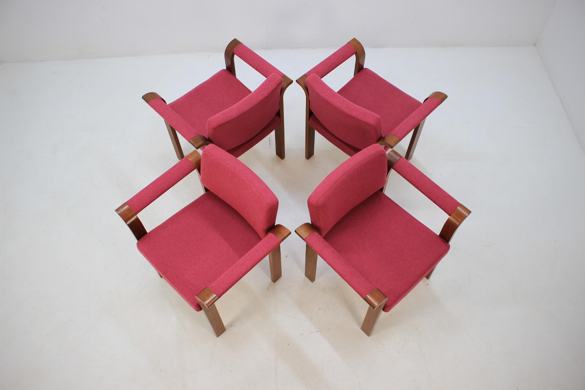 Mid-Century Modern Armchairs by Rud Thygesen & Johnny Sørensen for Magnus Olesen, 1970s, Set of 4 For Sale