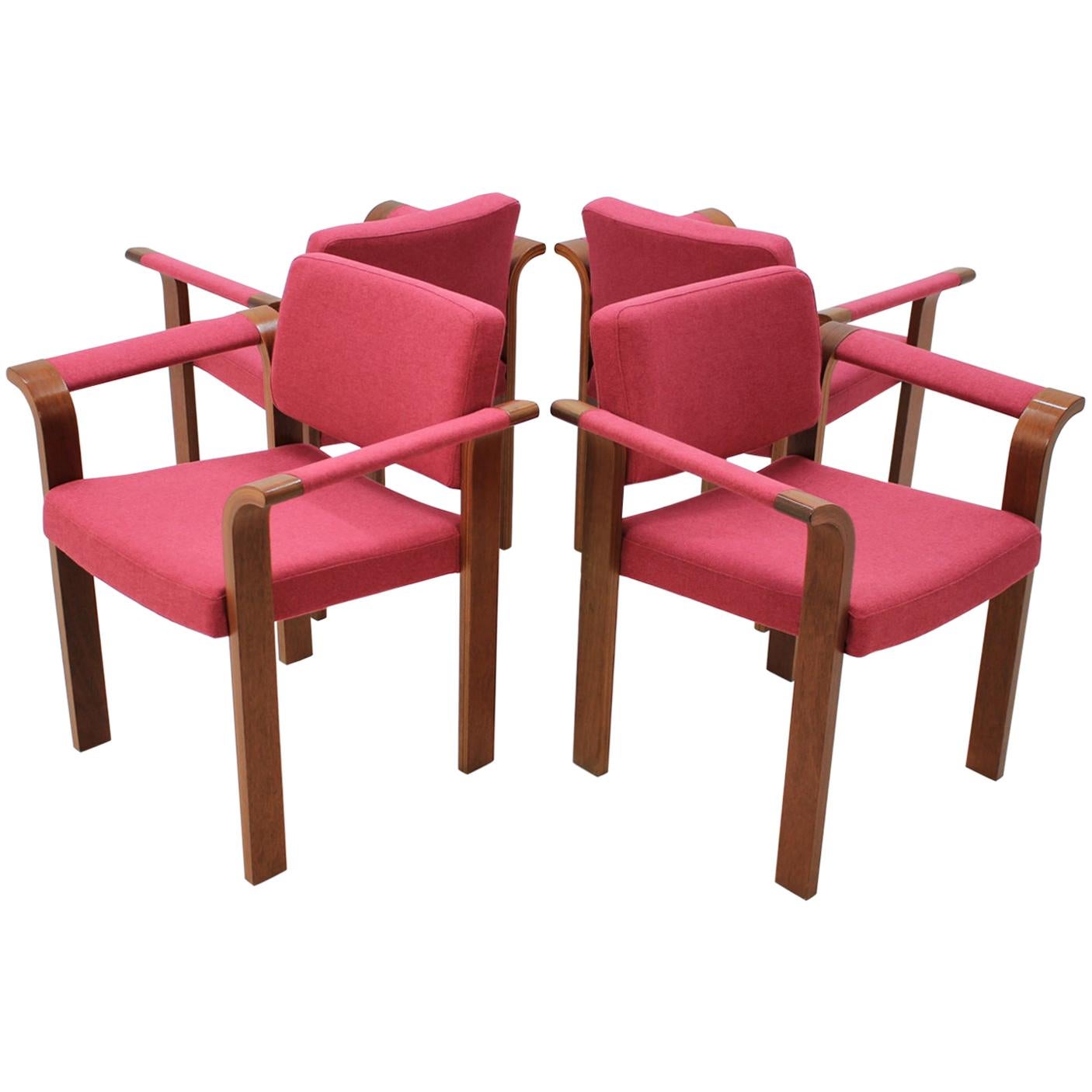 Armchairs by Rud Thygesen & Johnny Sørensen for Magnus Olesen, 1970s, Set of 4 For Sale