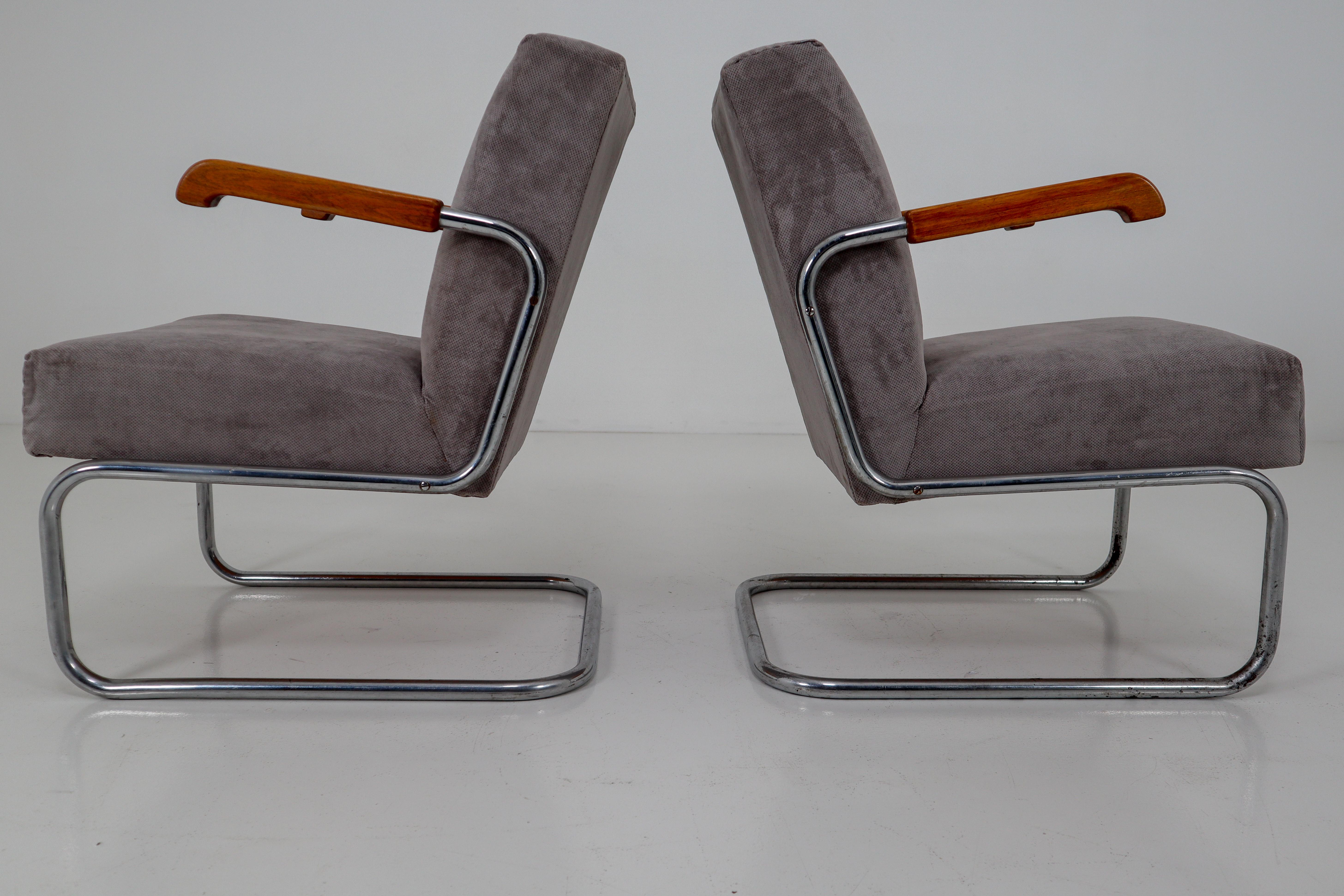 20th Century Armchairs by Thonet, circa 1930s Midcentury Bauhaus Period