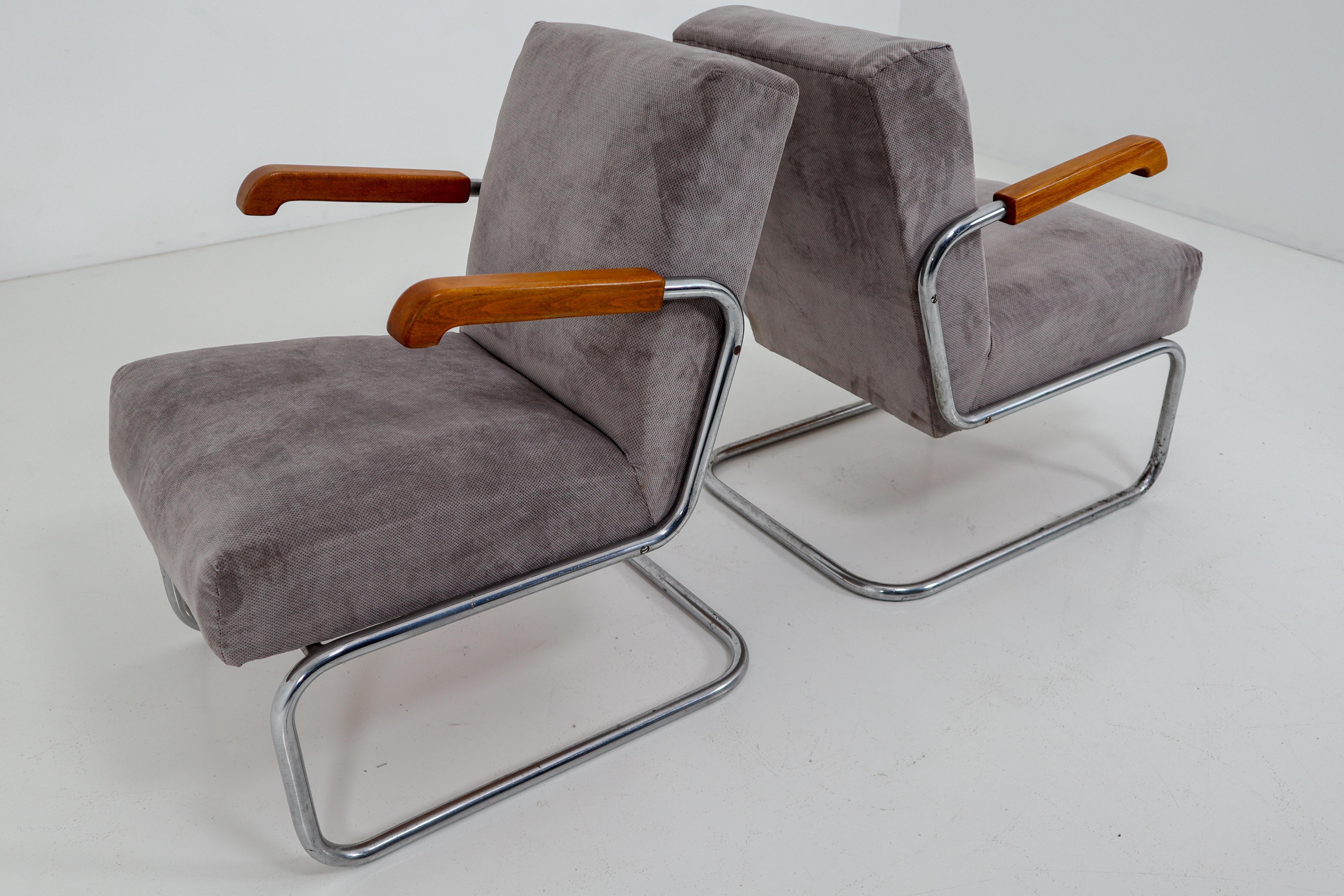 Armchairs by Thonet, circa 1930s Midcentury Bauhaus Period 2