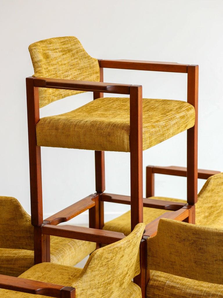 Poltrone di Umberto Brandigi per Poltronova Set di sei poltrone in faggio e tessuto in vendita 6