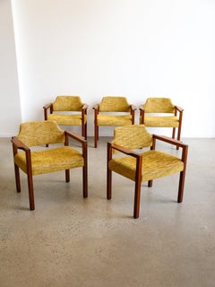 Fauteuils par Umberto Brandigi pour Poltronova Set of Six Beech & Fabric