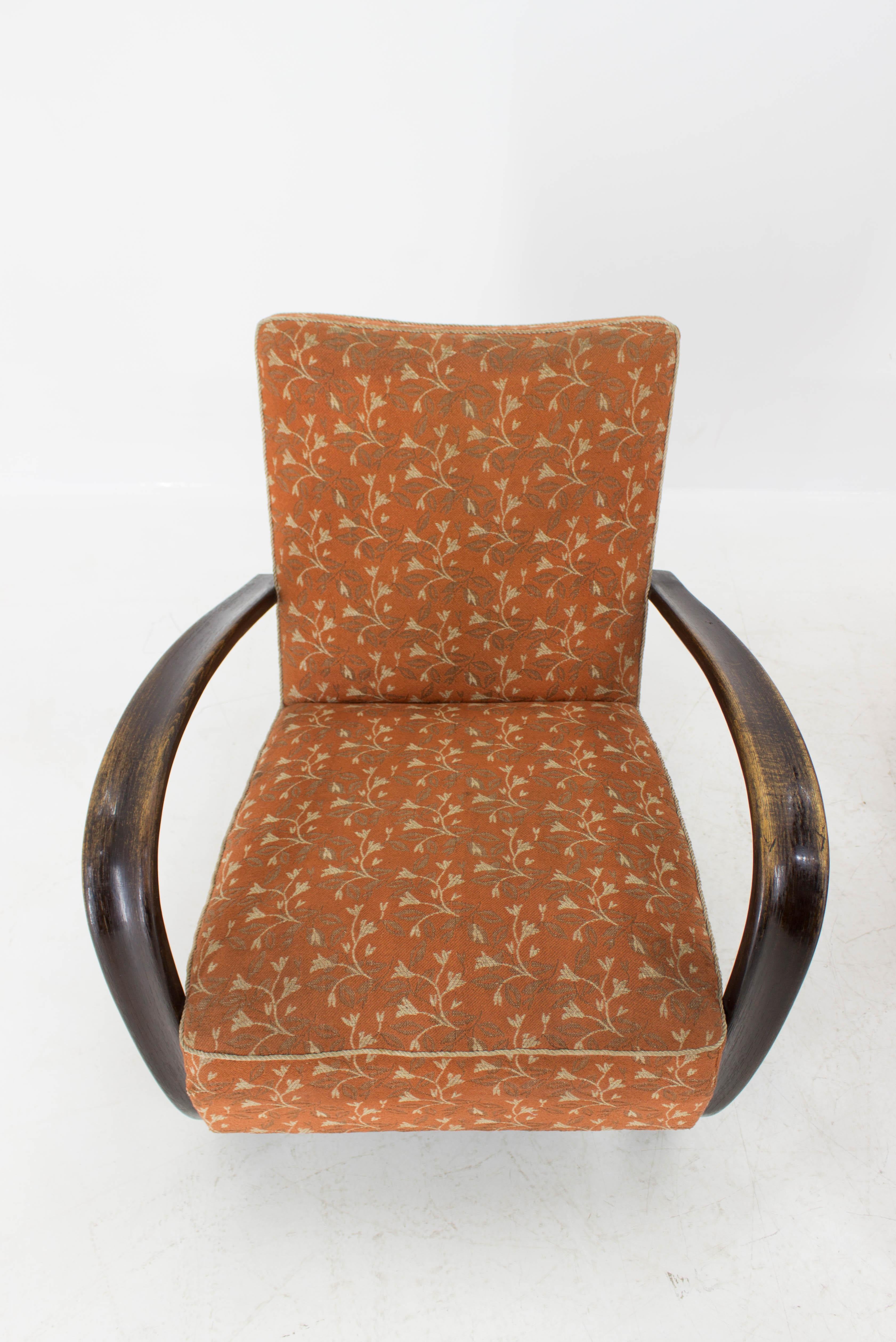 Armchairs H 269 by Jindrich Halabala, Set of Two, 1930s 3