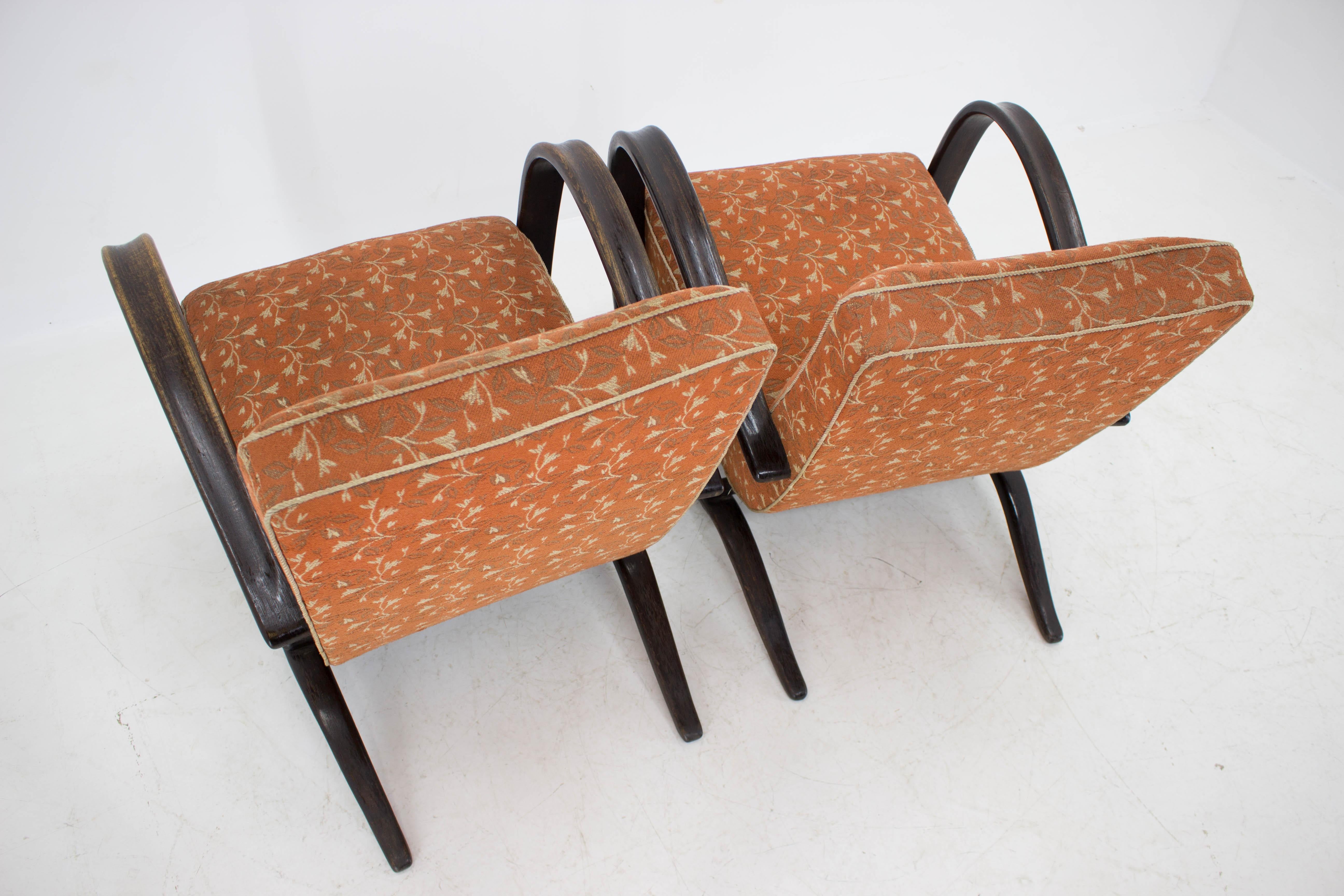 Armchairs H 269 by Jindrich Halabala, Set of Two, 1930s 5