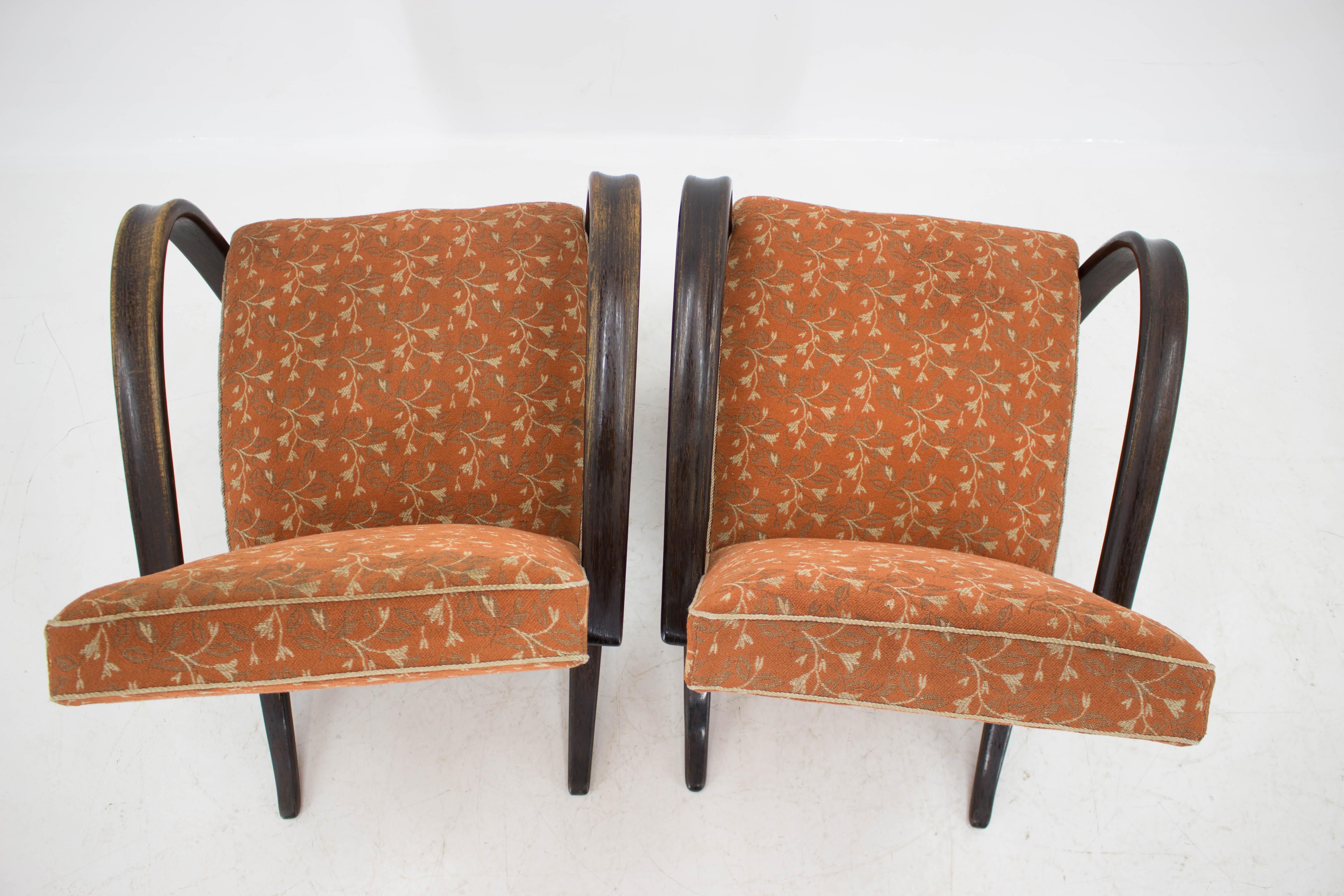 Armchairs H 269 by Jindrich Halabala, Set of Two, 1930s 7