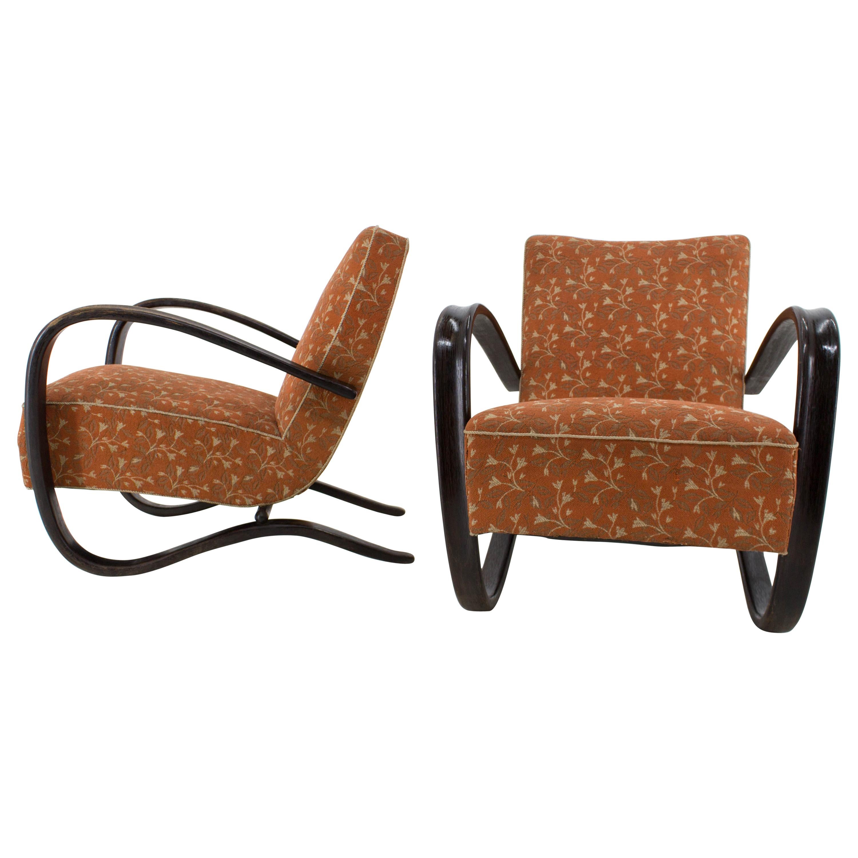 Armchairs H 269 by Jindrich Halabala, Set of Two, 1930s