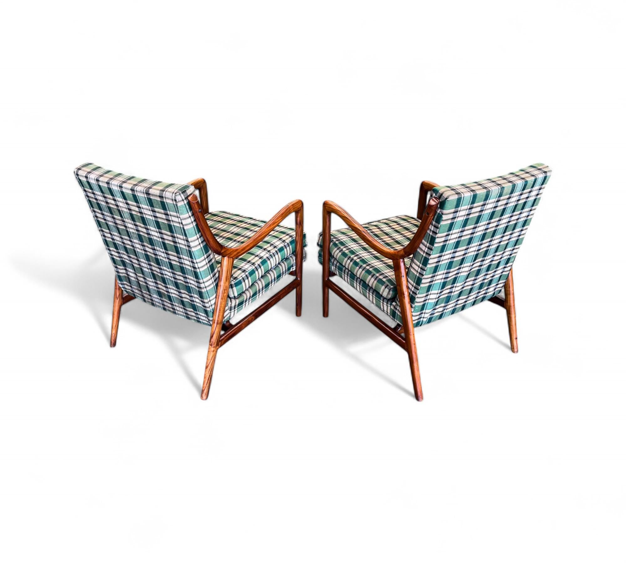 Sillones en Madera y Tela Caviuna, Giuseppe Scapinelli, Años 50 - Lote 833 en venta 1
