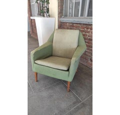 Fauteuils en tissu vert, Danemark, 1960