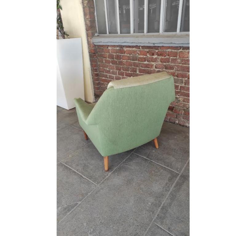 Danois Fauteuils en tissu vert, Danemark, 1960 en vente