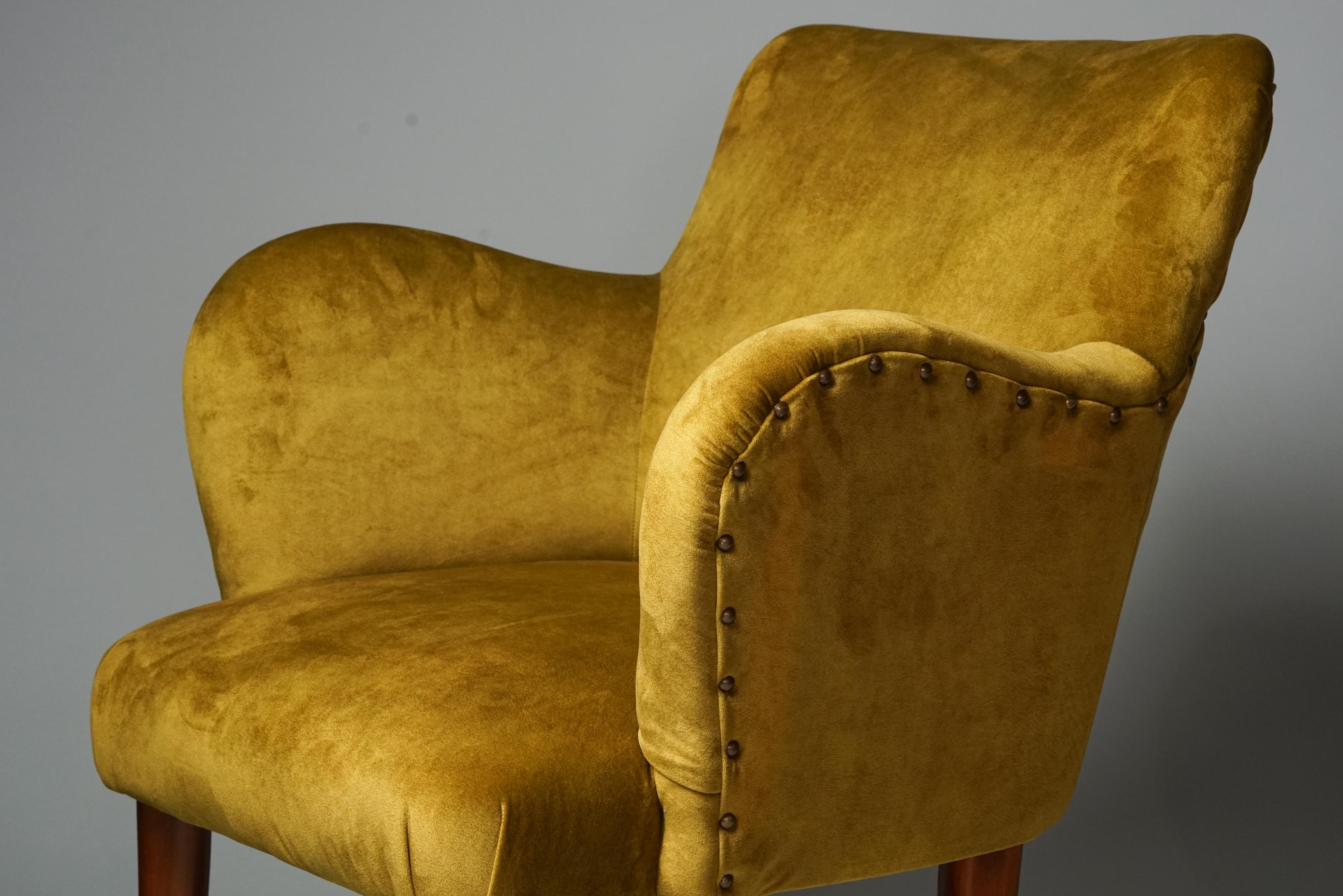 Sessel im Gunnel Nyman-Stil, 1940er-Jahre (Skandinavische Moderne) im Angebot