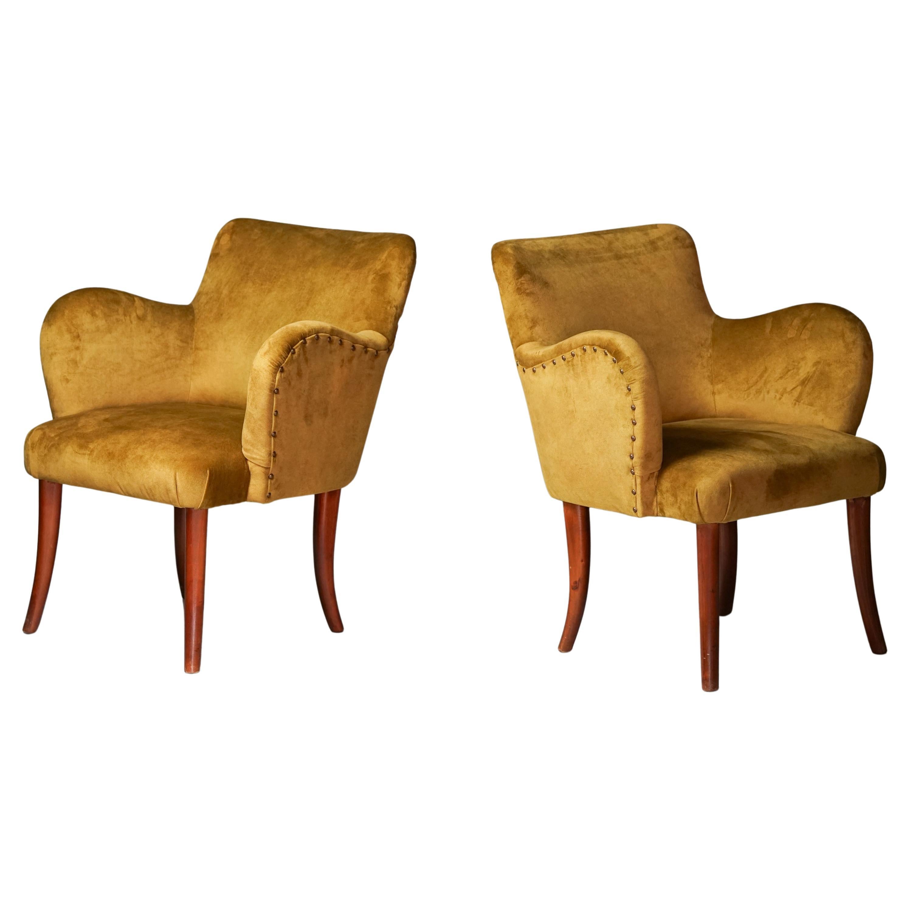 Armchairs in Gunnel Nyman Style, 1940s