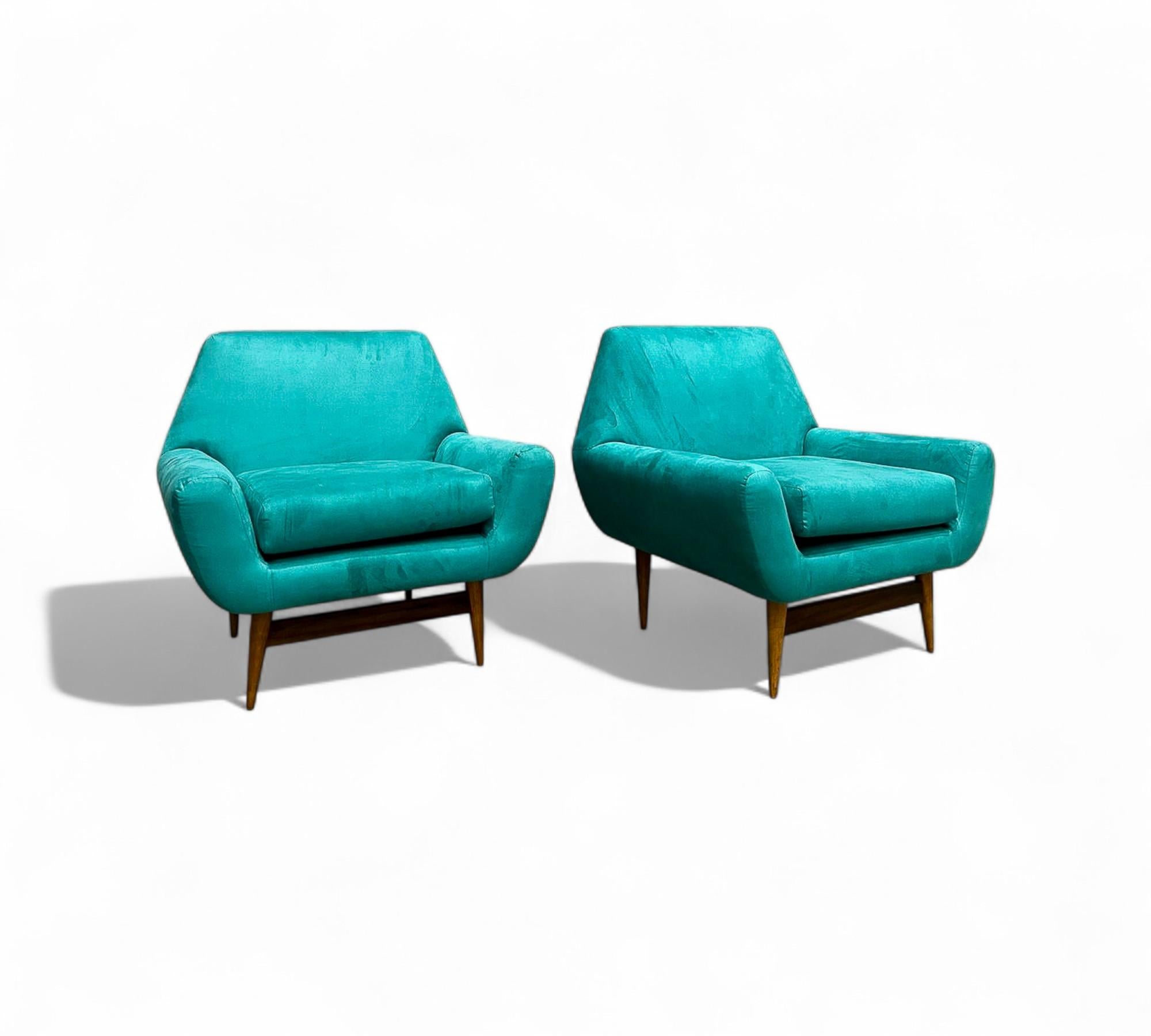 Armchairs in Hardwood and Fabric, Unknown, 1960s - Lot 464A For Sale 3