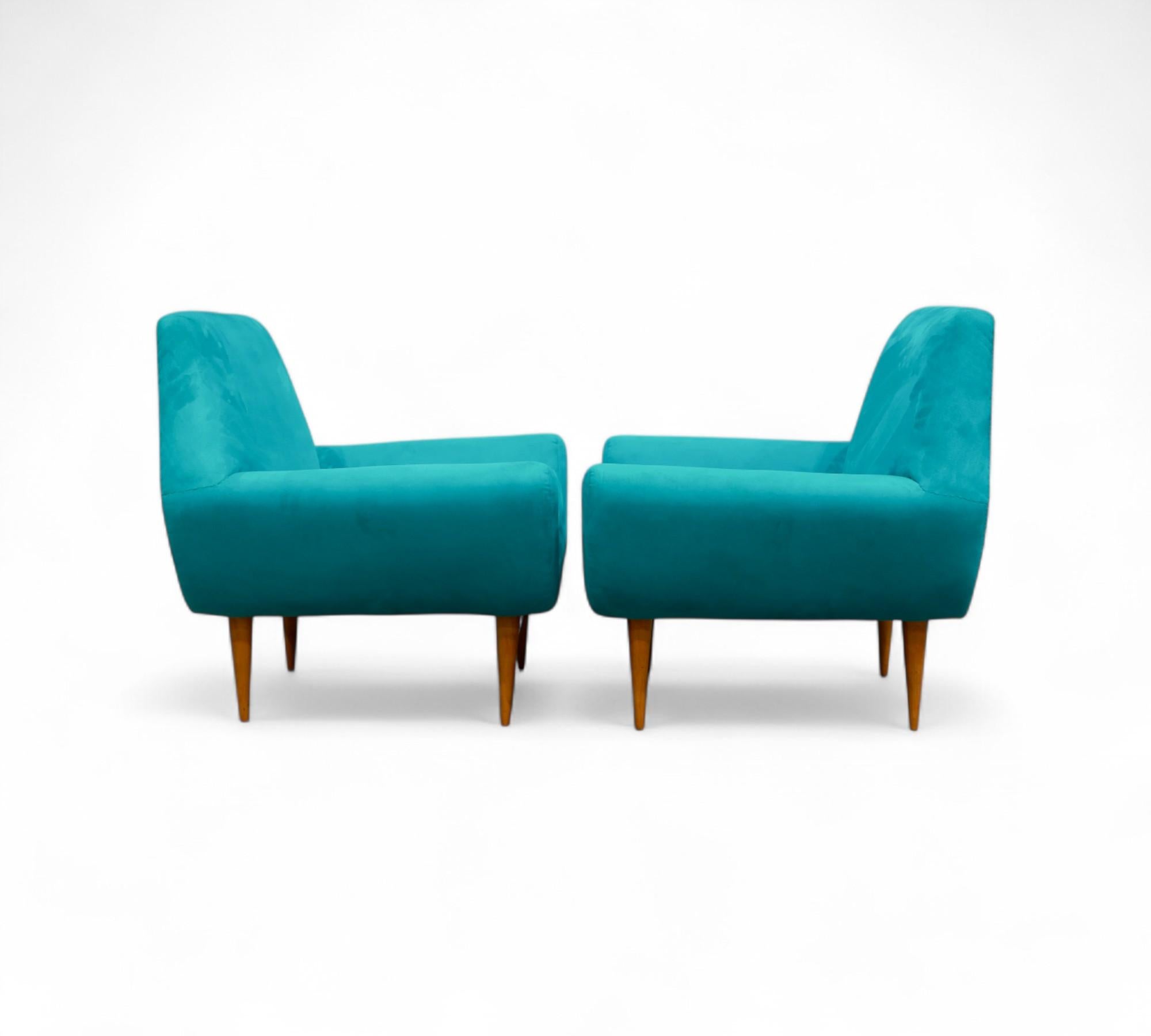 Woodwork Armchairs in Hardwood and Fabric, Unknown, 1960s - Lot 464A For Sale