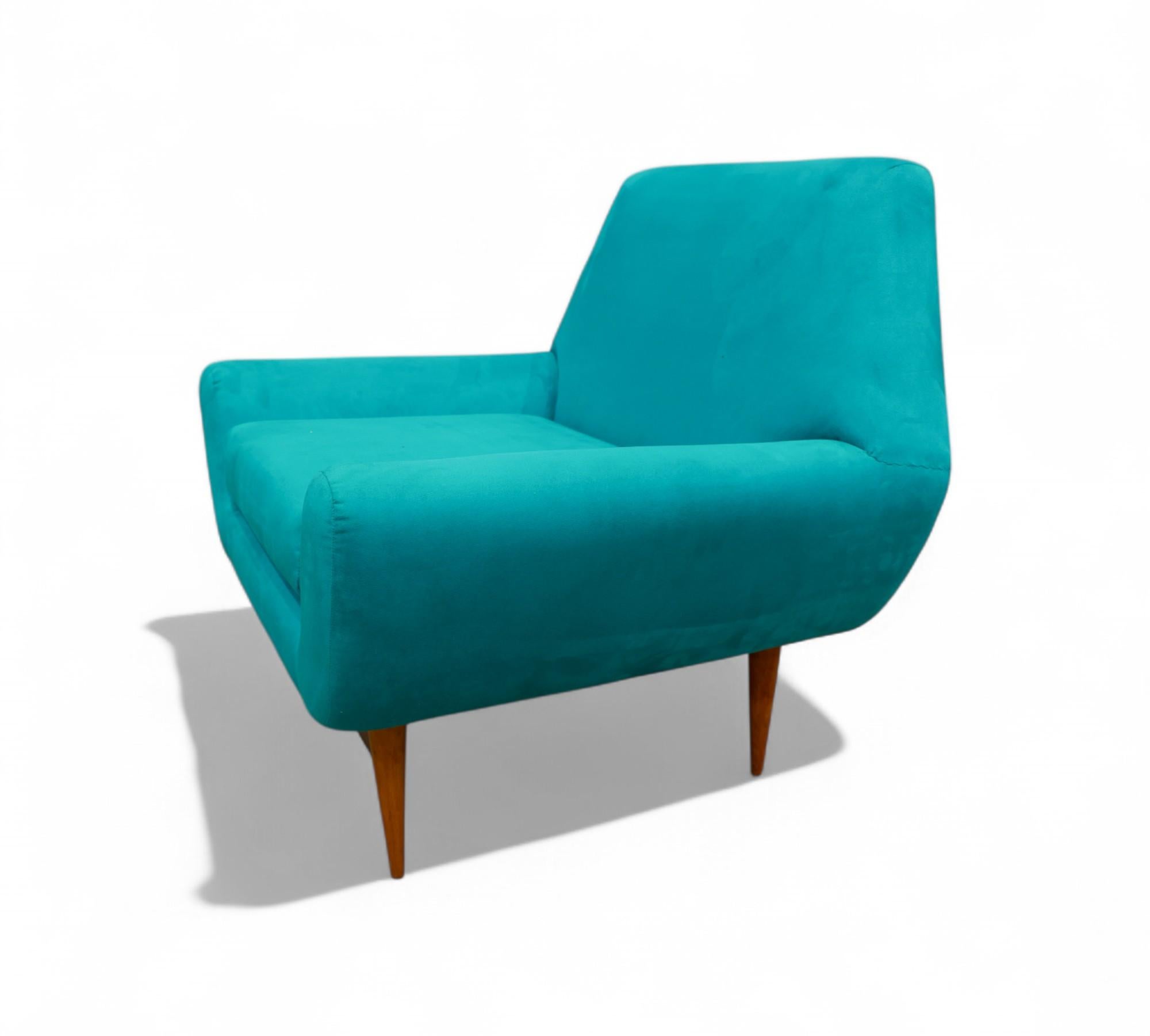 Armchairs in Hardwood and Fabric, Unknown, 1960s - Lot 464A In Good Condition For Sale In New York, NY