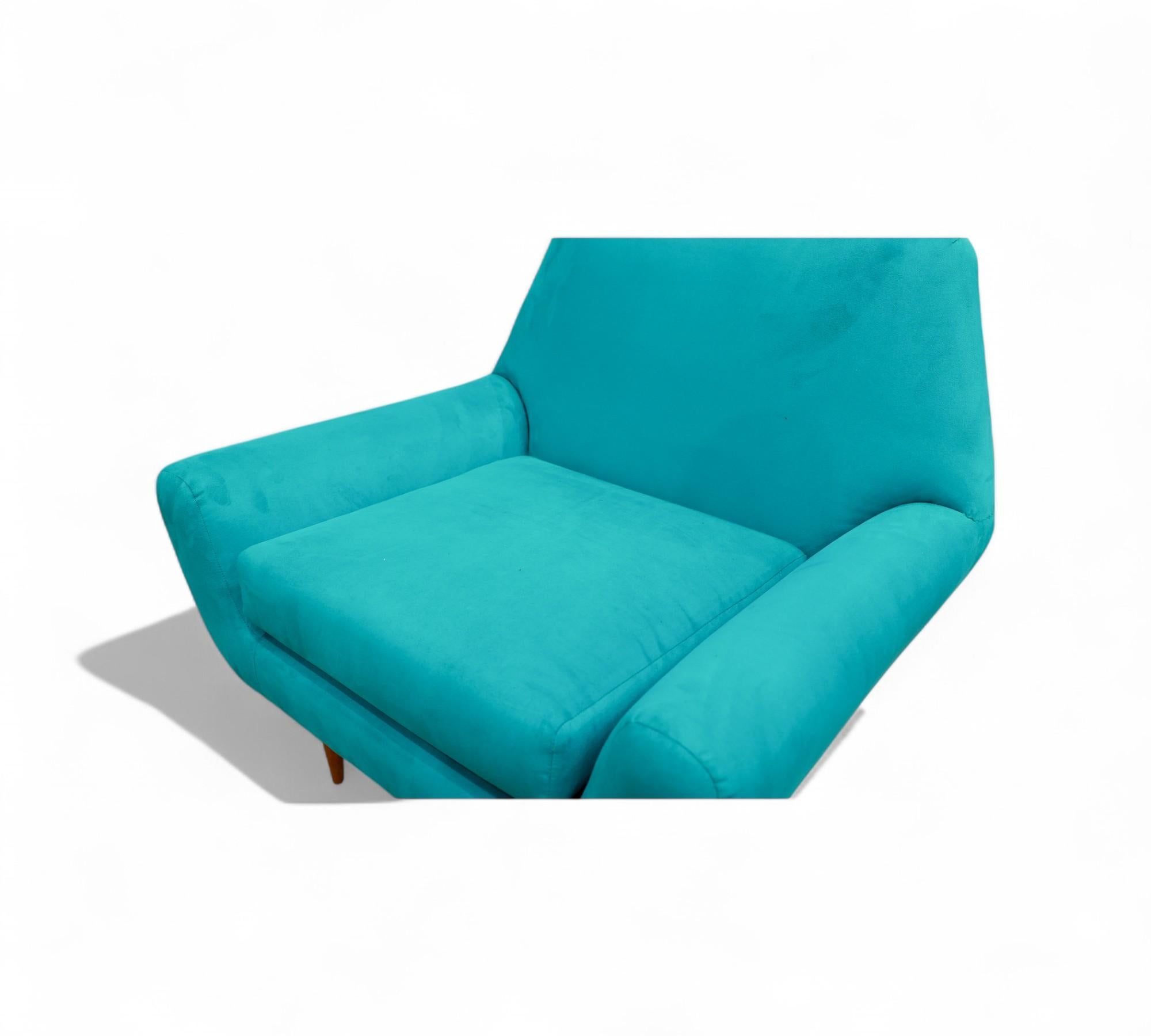20th Century Armchairs in Hardwood and Fabric, Unknown, 1960s - Lot 464A For Sale