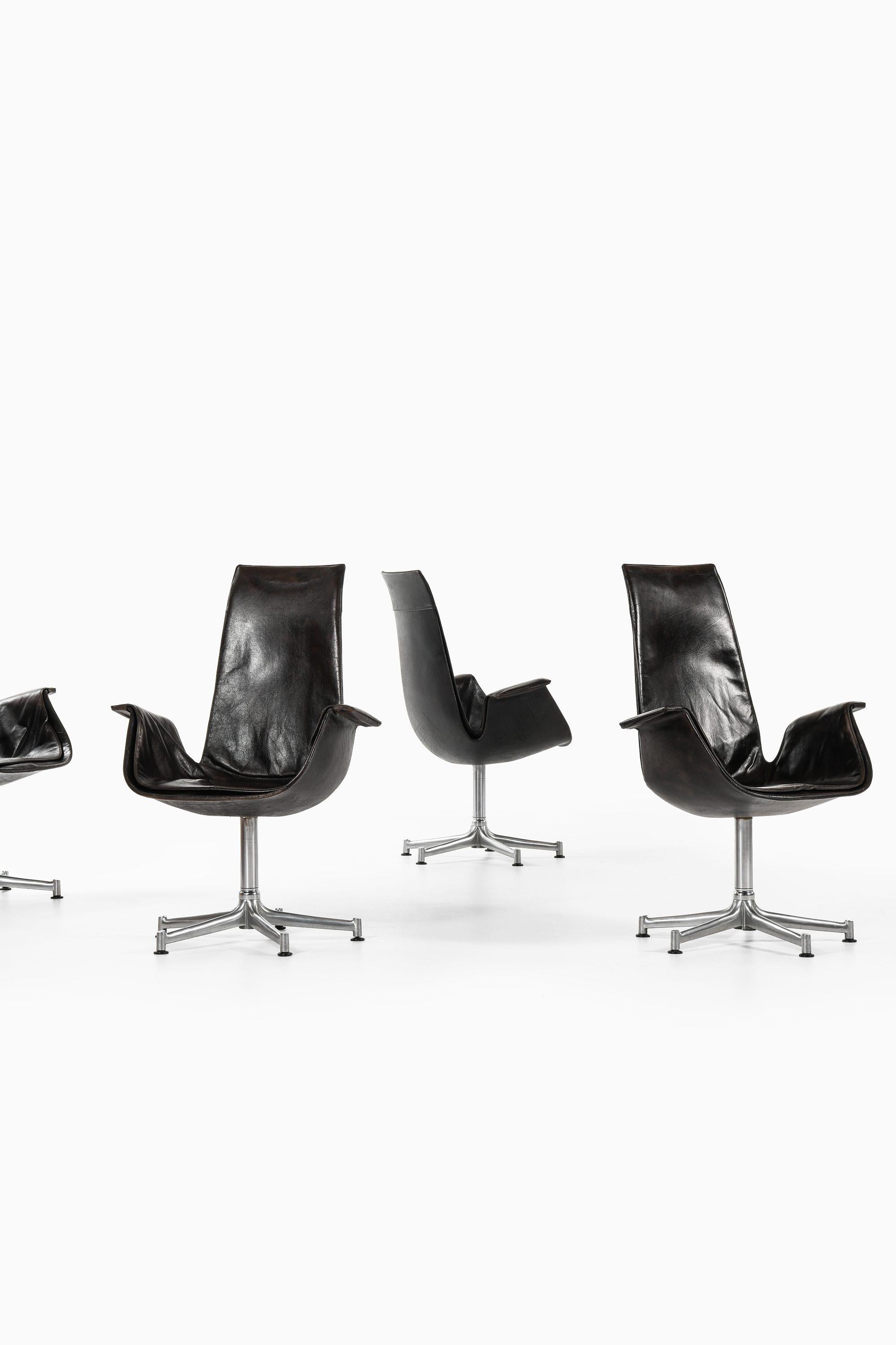 Sillones de cuero y estructura de acero de Preben Fabricius & Jørgen Kastholm, 1969 Escandinavo moderno en venta