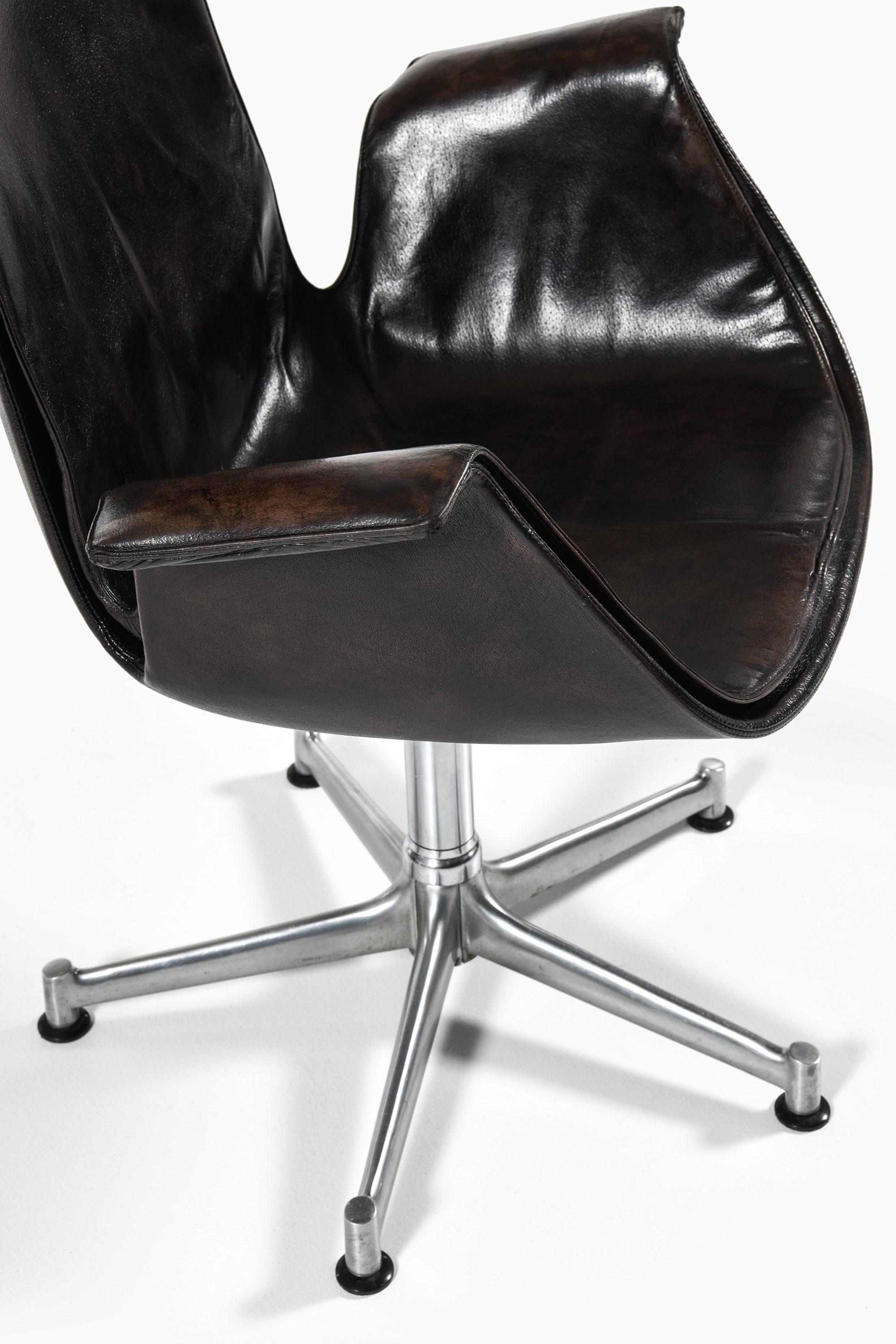 Sillones de cuero y estructura de acero de Preben Fabricius & Jørgen Kastholm, 1969 en Bueno estado para la venta en Limhamn, Skåne län