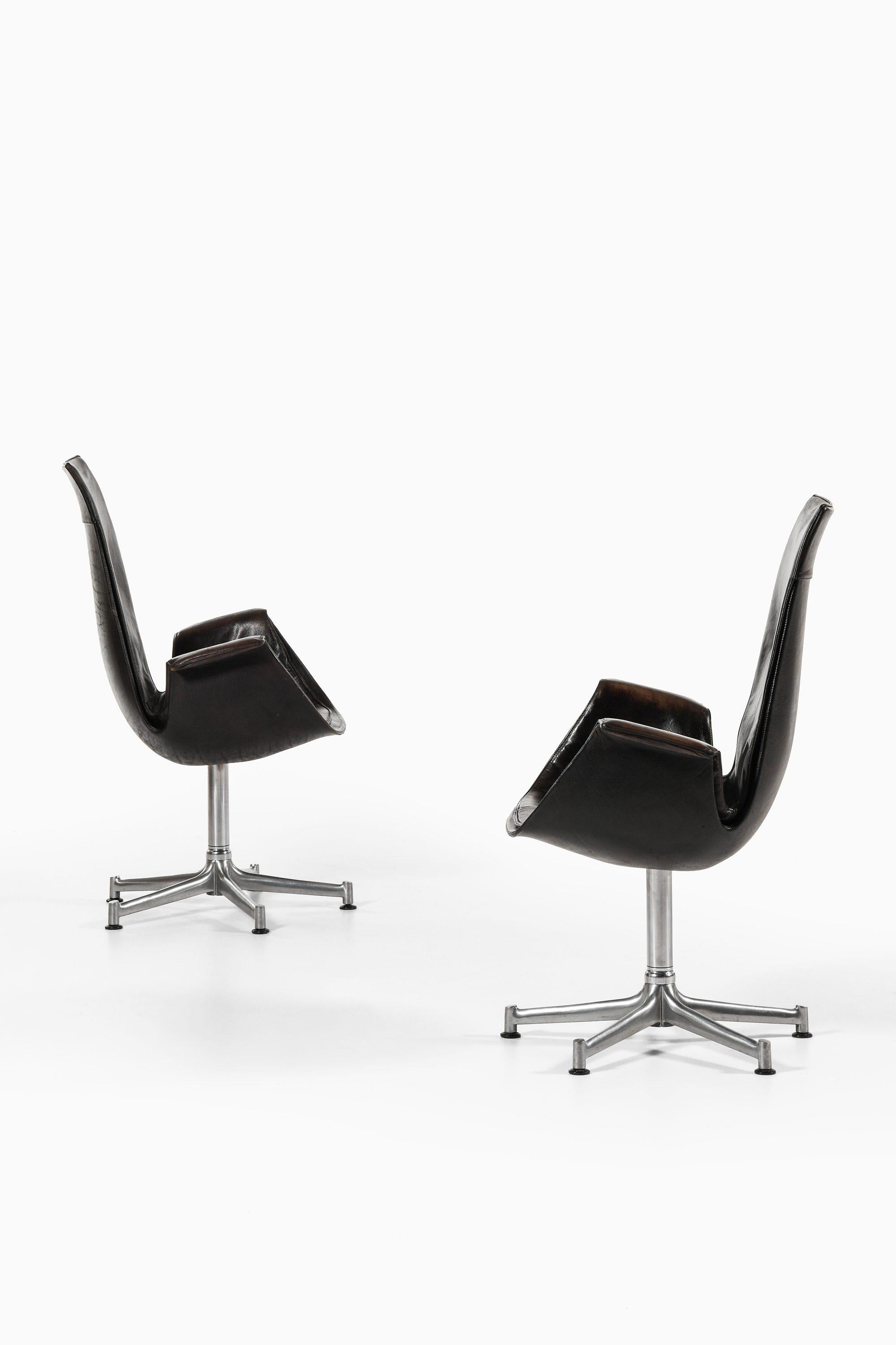 Sillones de cuero y estructura de acero de Preben Fabricius & Jørgen Kastholm, 1969 Acero en venta