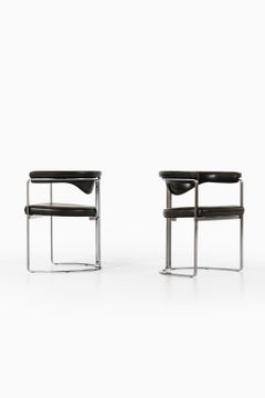 Poltrone in acciaio e pelle di Horst Brüning, 1968