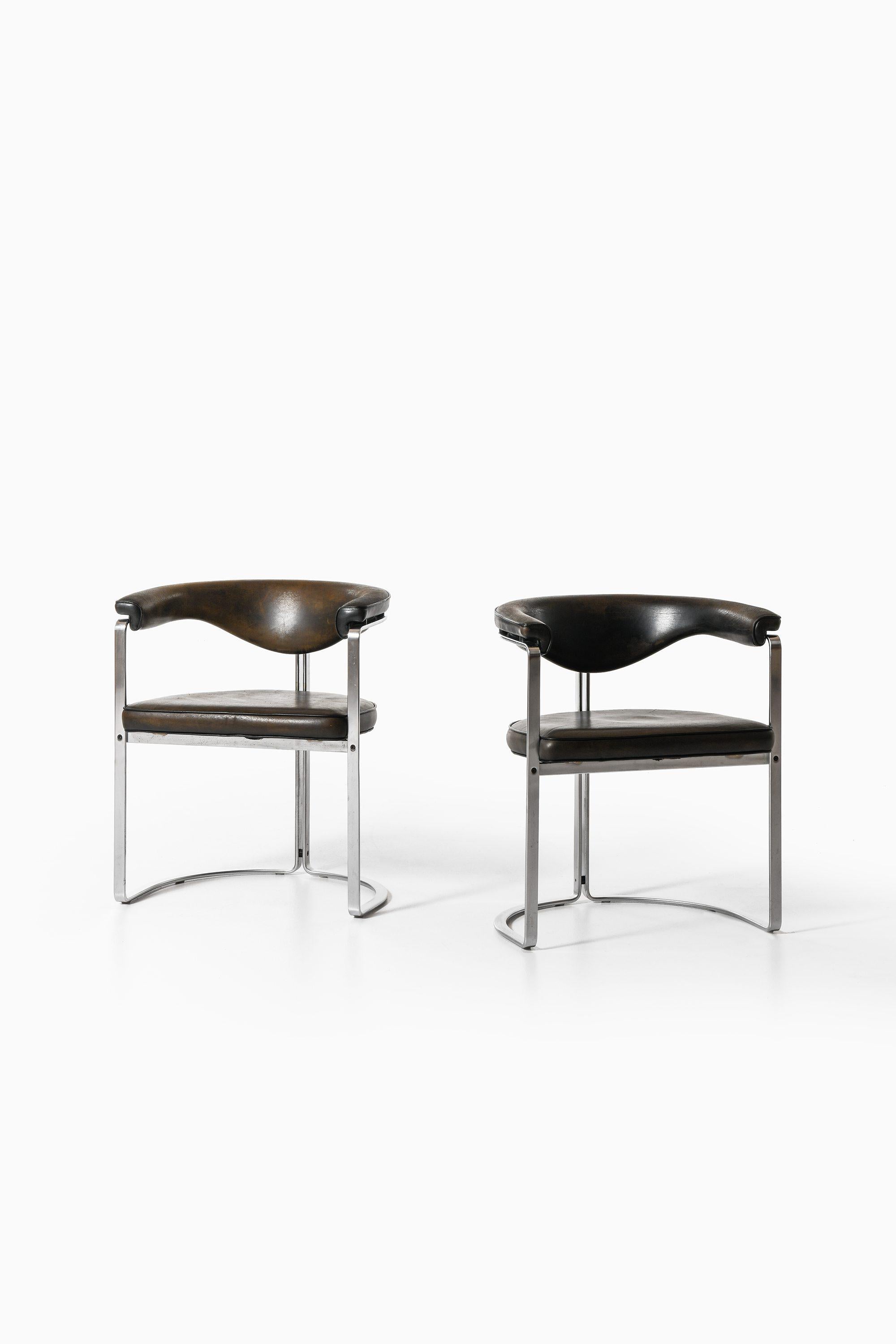 Sessel aus Stahl und Leder von Horst Brüning, 1968 (Skandinavische Moderne) im Angebot