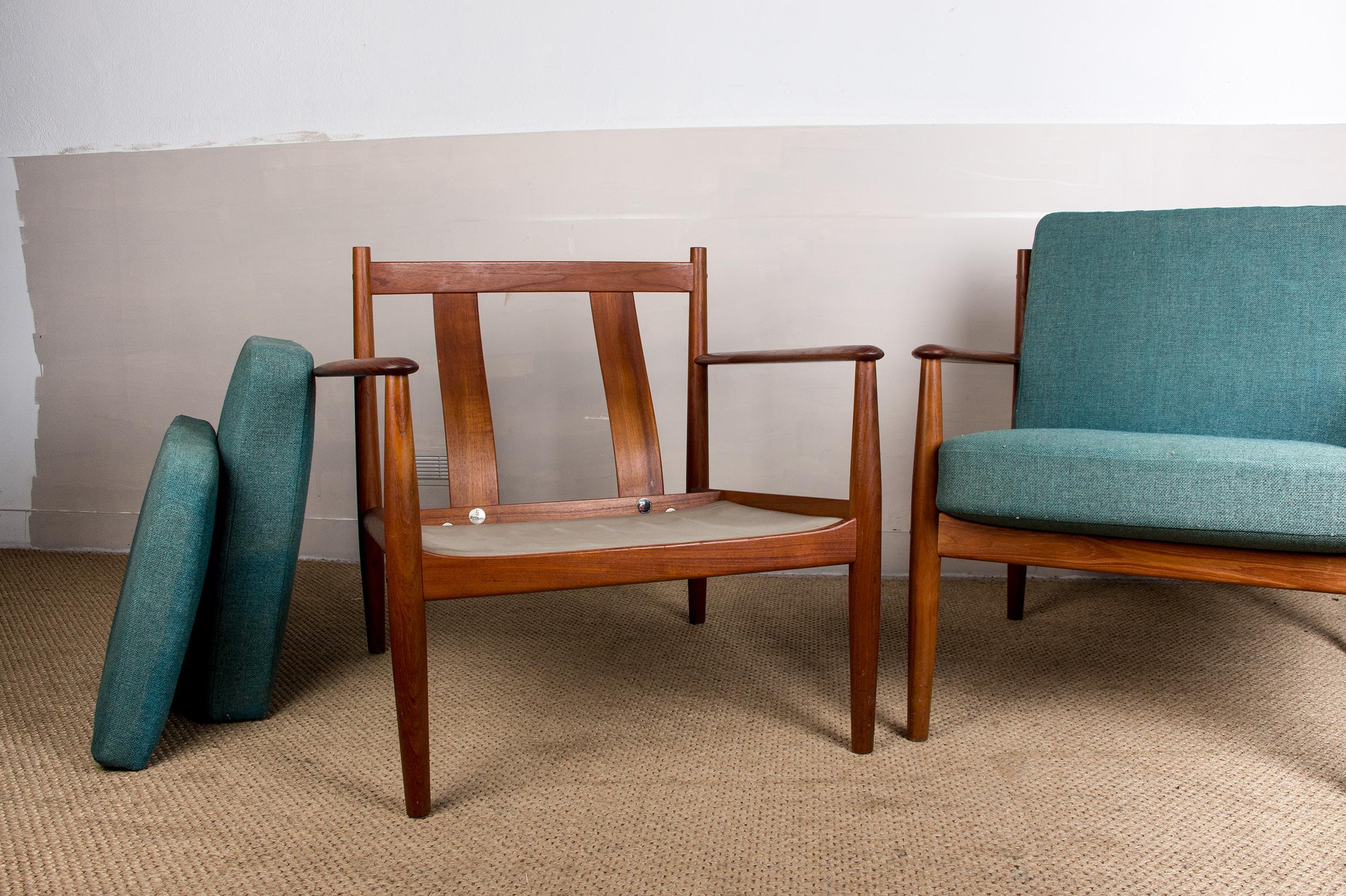 Armchairs in Teak and Fabric by Grete Jalk for France & Sound, 1963, Set of 2 13