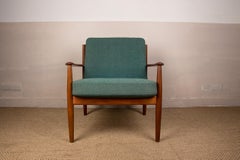 Armchairs in Teak and Fabric by Grete Jalk for France & Sound, 1963, Set of 2