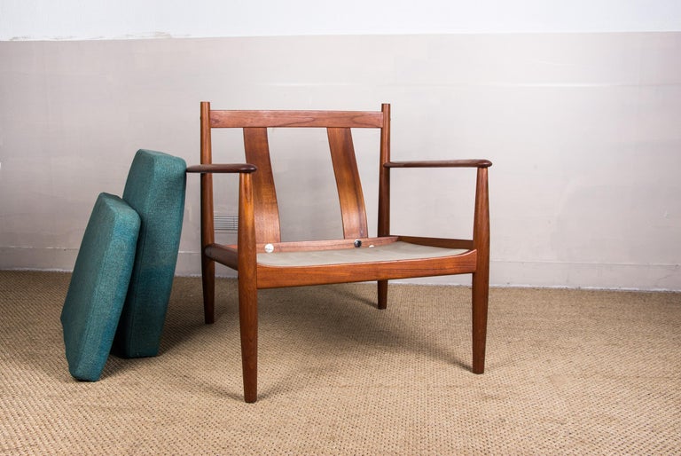 Armchairs in Teak and Fabric by Grete Jalk for France & Sound, 1963, Set of 2 14