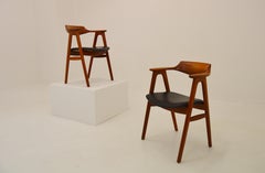 Armchairs in Teak and Leather by Erik Kirkegaard for Høng Stolefabrik