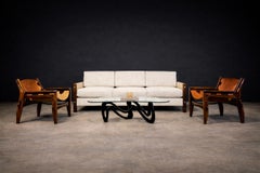 Fauteuils "Kilin" en bois dur et cuir, Sergio Rodrigues, 1960s