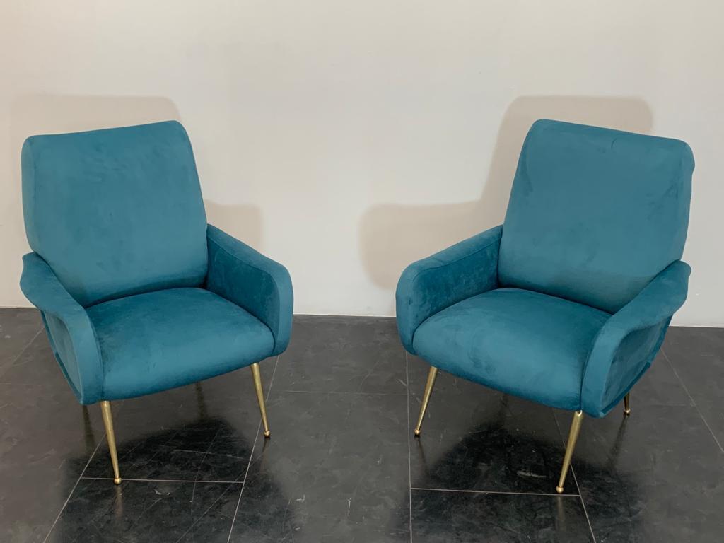 Mid-Century Modern Armchairs Lady in the Style of Marco Zanuso, 1950s, Set of 2 For Sale