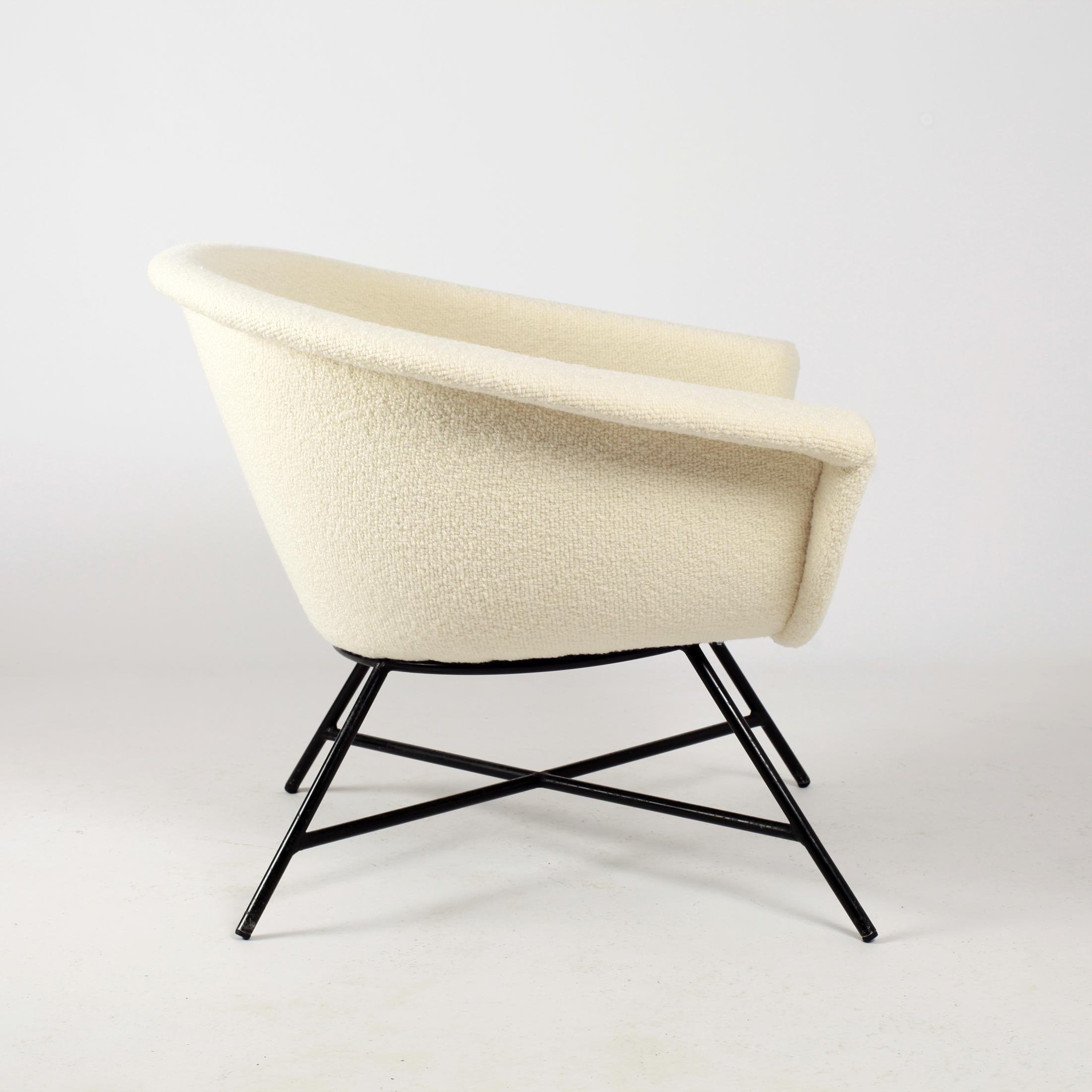 Metal Armchairs Model 58 Genevieve Dangles & Christian Defrance for Burov, 1950s