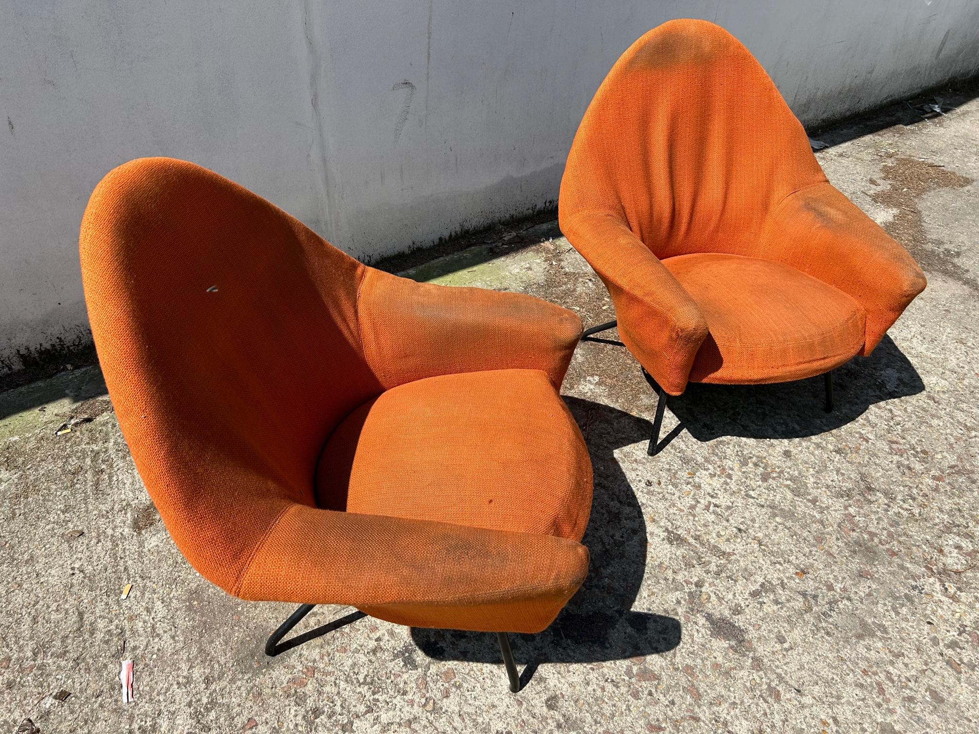 Metal Armchairs Model 770 by Joseph-André Motte For Sale
