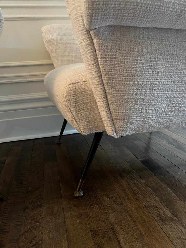 Armchairs New Cream Textured Performance Upholstery For Sale at 1stDibs