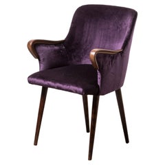 1954 Osvaldo Borsani - Manufactured by Tecno - Armchairs purple velvet P38