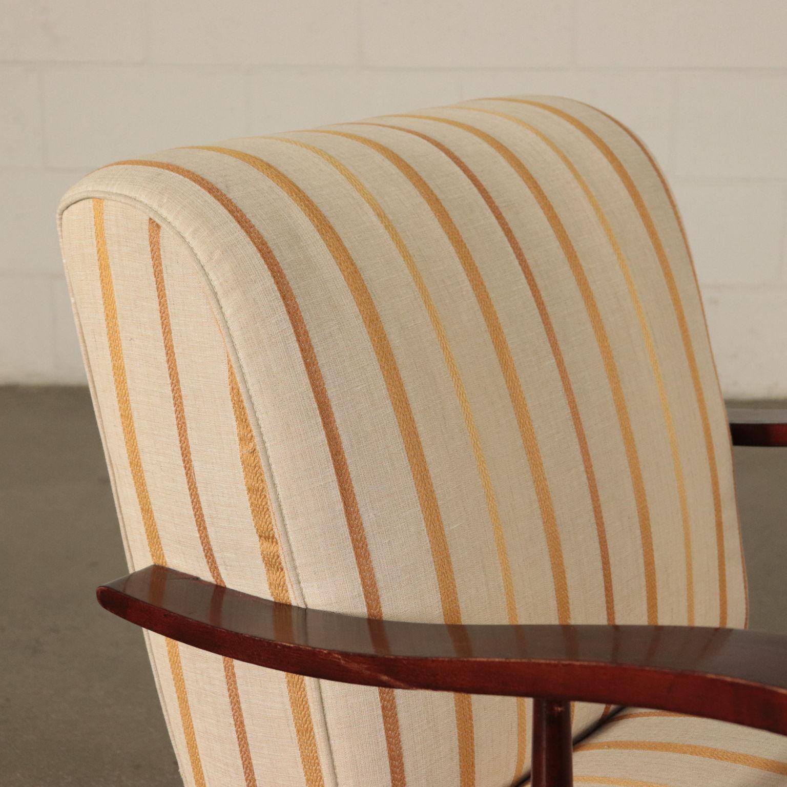 Italian Armchairs, Stained Wood, Italy, 1940s-1950s