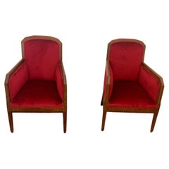 Armchairs with Carved Legs, Italy, 1930s, Set of 2