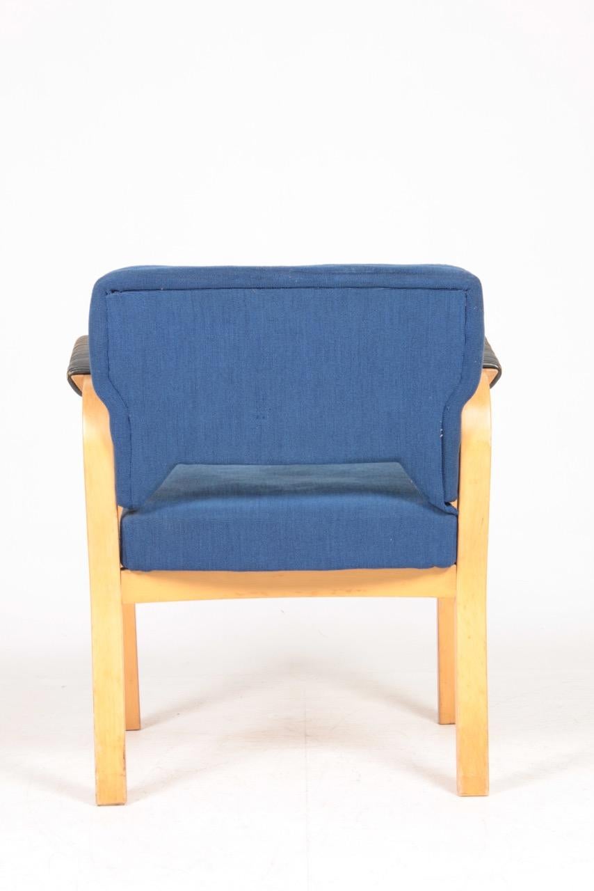 Armchairs with Fabric and Patinated Leather Bymaija Heikinheimo, 1950s 2