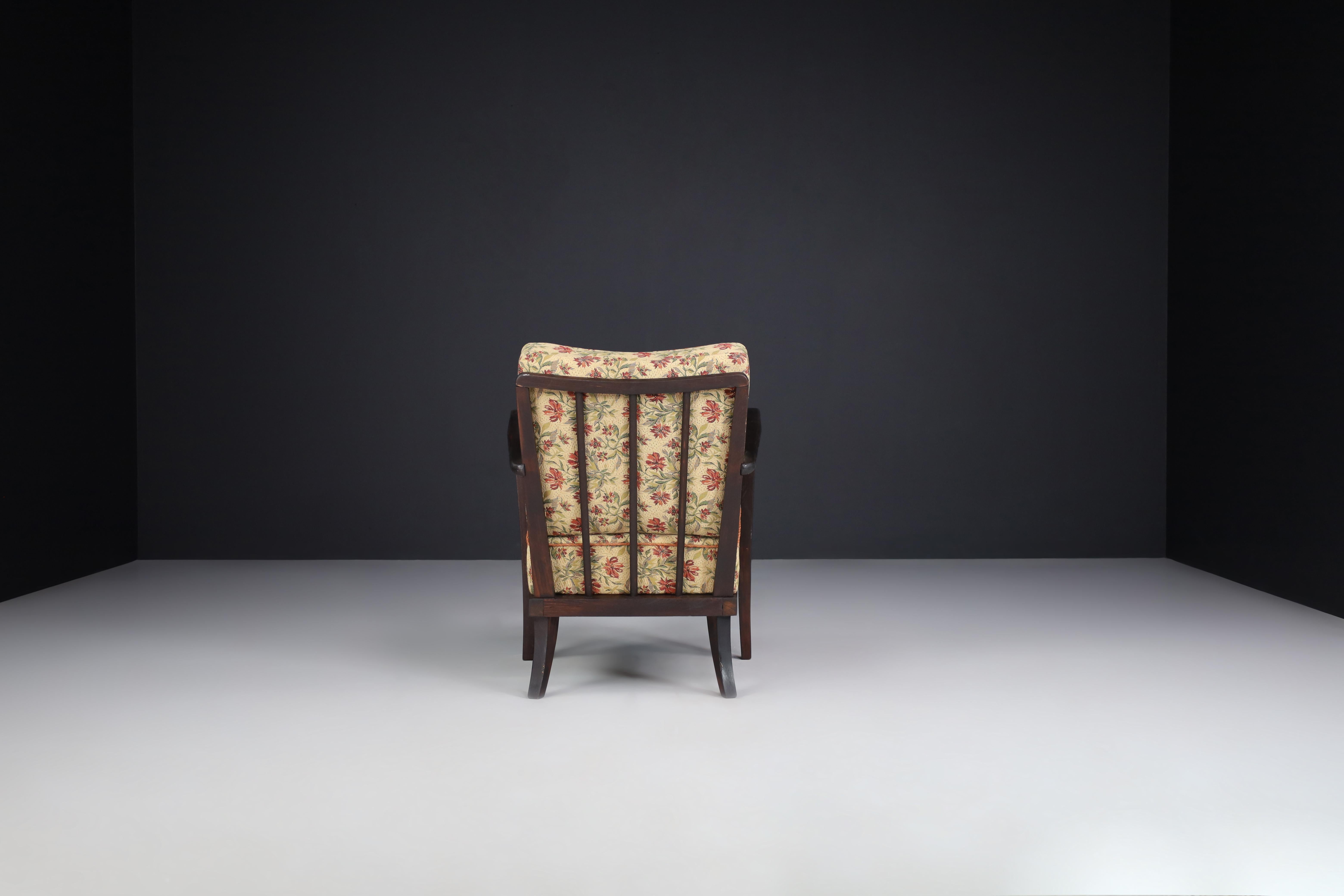 Armchairs with Floral Upholstery, France 1950s    For Sale 4