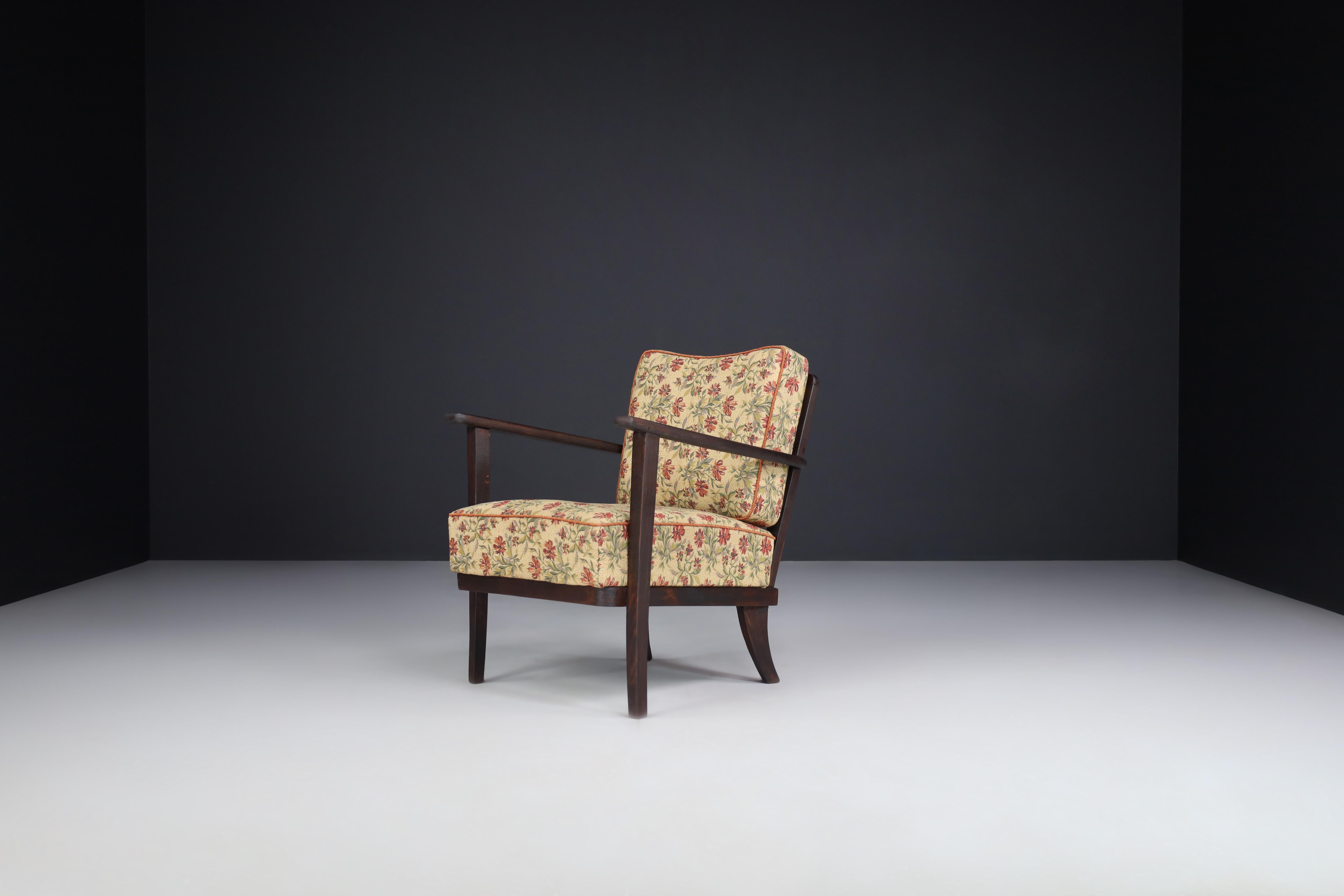 Armchairs with Floral Upholstery, France 1950s    For Sale 2