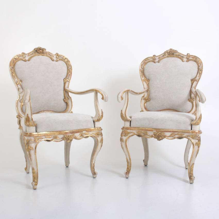 Armchairs, Italy, Second Half of the 18th Century In Excellent Condition In Greding, DE