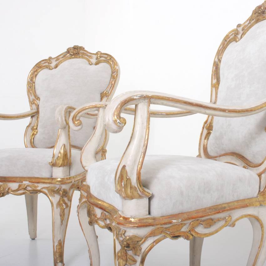 Wood Armchairs, Italy, Second Half of the 18th Century